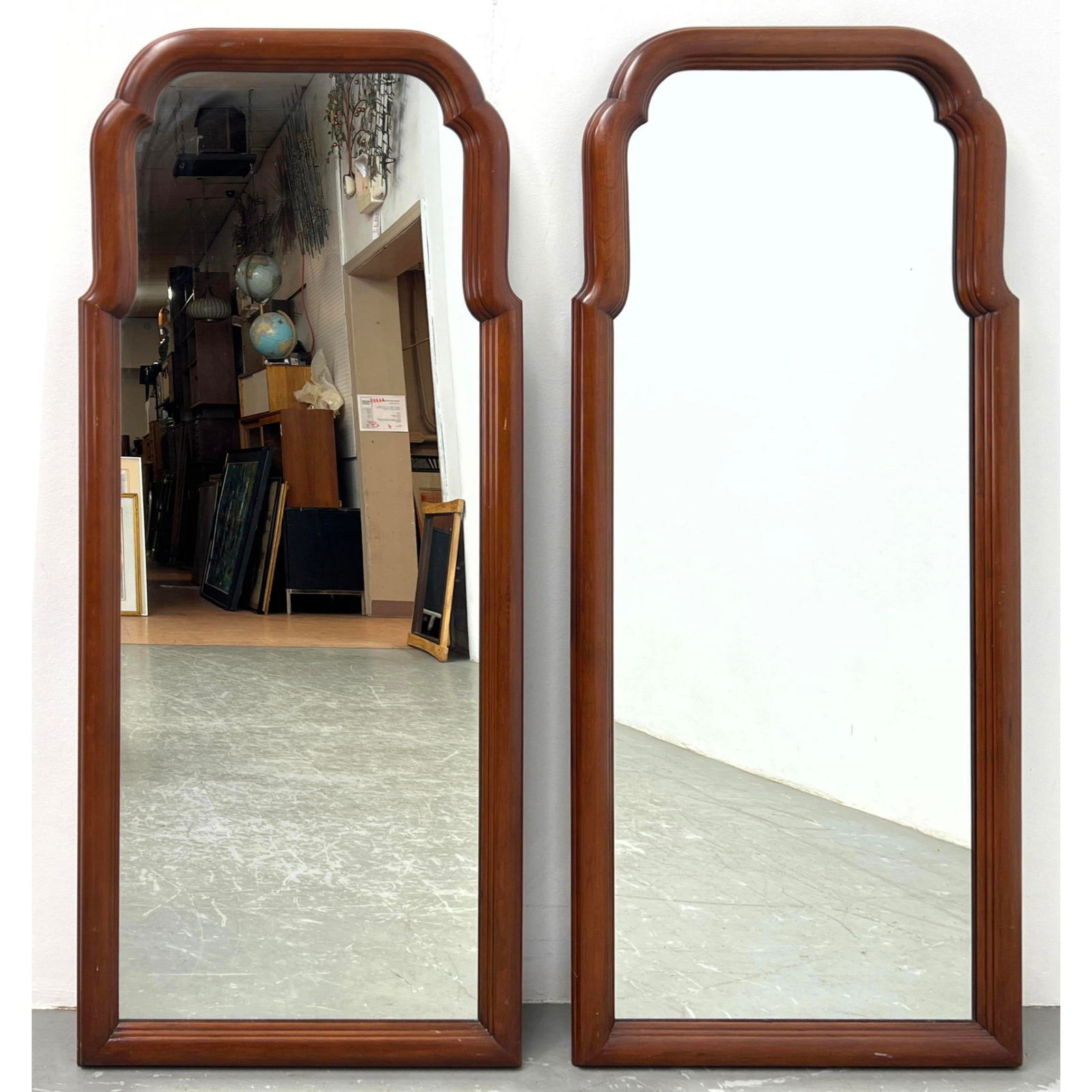 Pair of Mid Century Wood Frame Arch Top Wall Mirrors. HENKEL HARRIS  Virginia Galleries. Branded Mar (1 of 12)