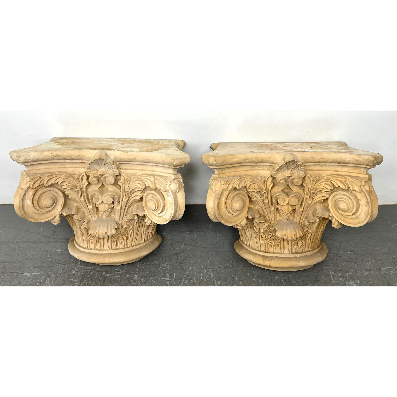 Pair of Heavy Architectural Composite Wall mount.  Corinthian Column Capitals. Ornate Detailed Casts (1 of 11)