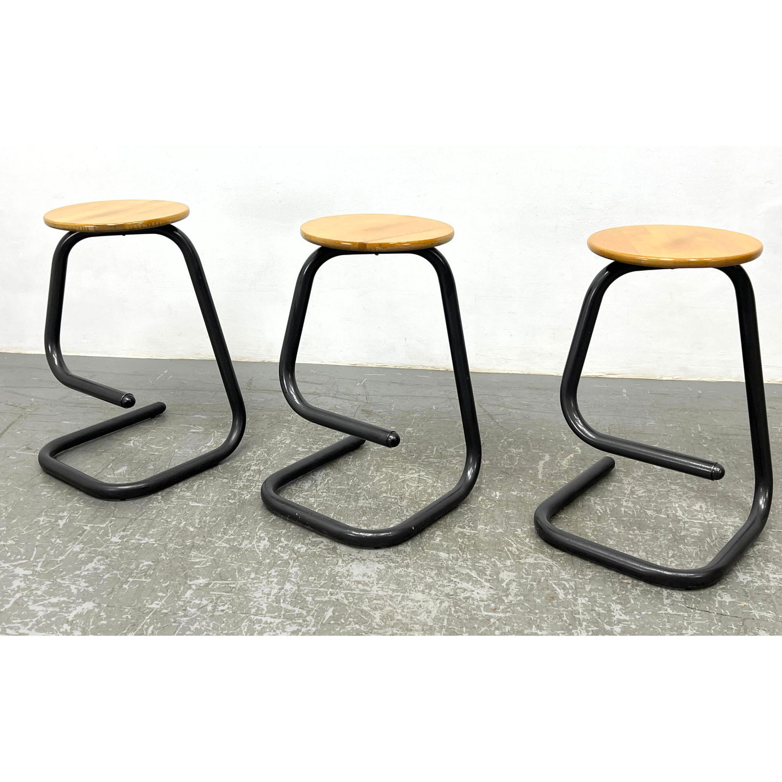 Set 3 Paperclip Bar Stools. Wood Tops. (1 of 11)