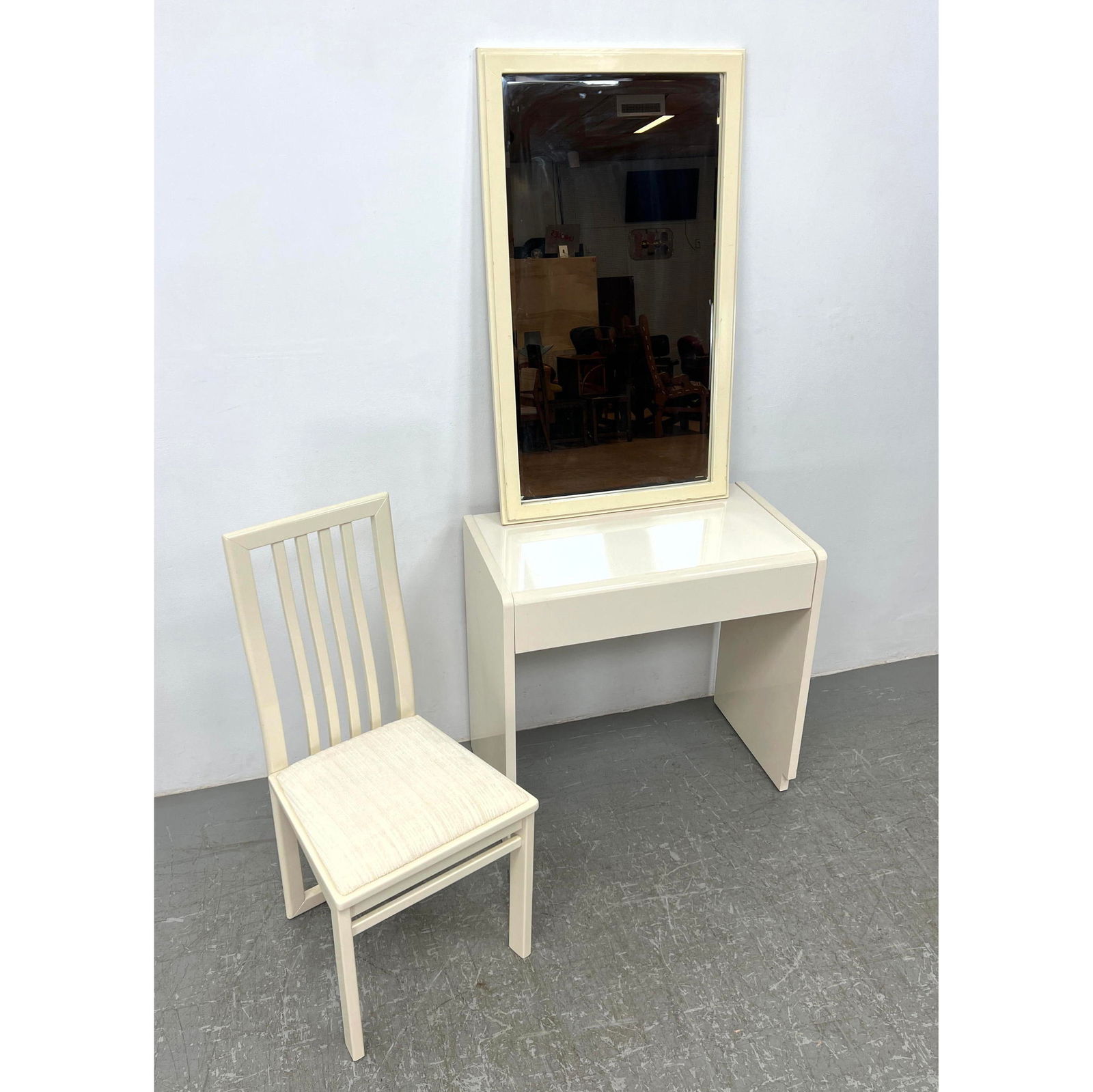 Lane post modern vanity with mirror and matching lacquered chair (1 of 11)