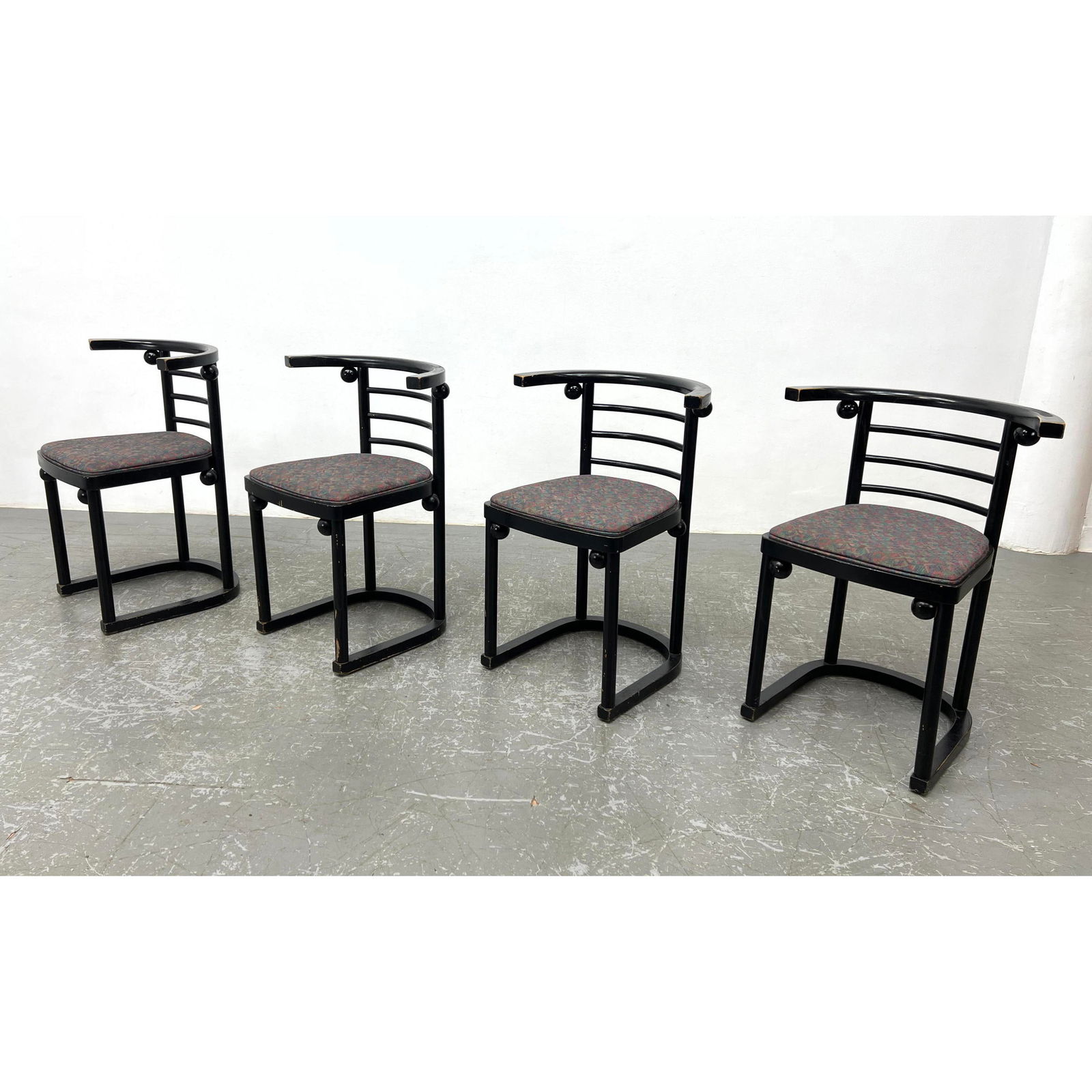 Set of 4 Josef Hoffmann Fledermaus Dining Chairs Secessionist Style (1 of 13)