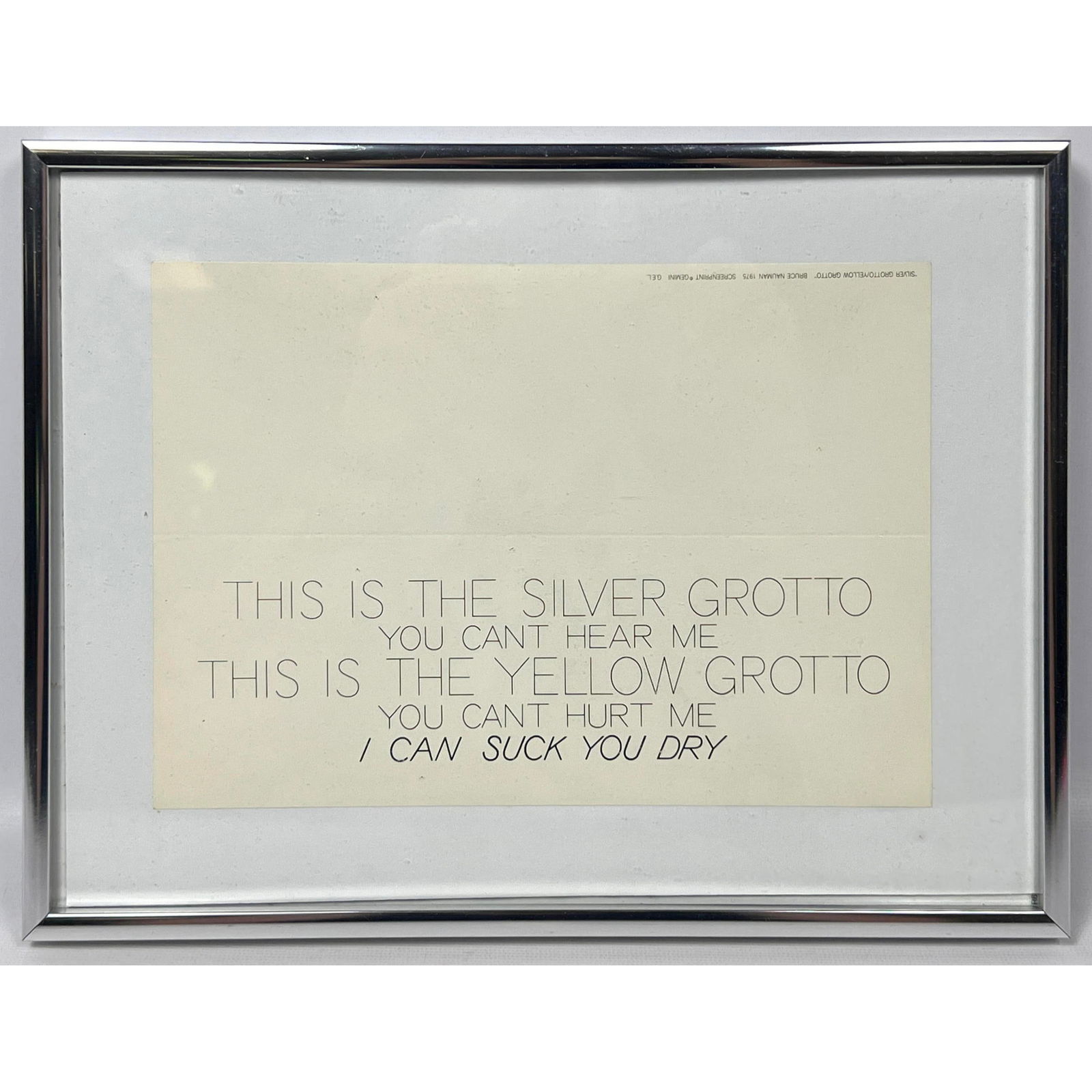 Bruce Nauman offset lithograph flier print. (1 of 6)