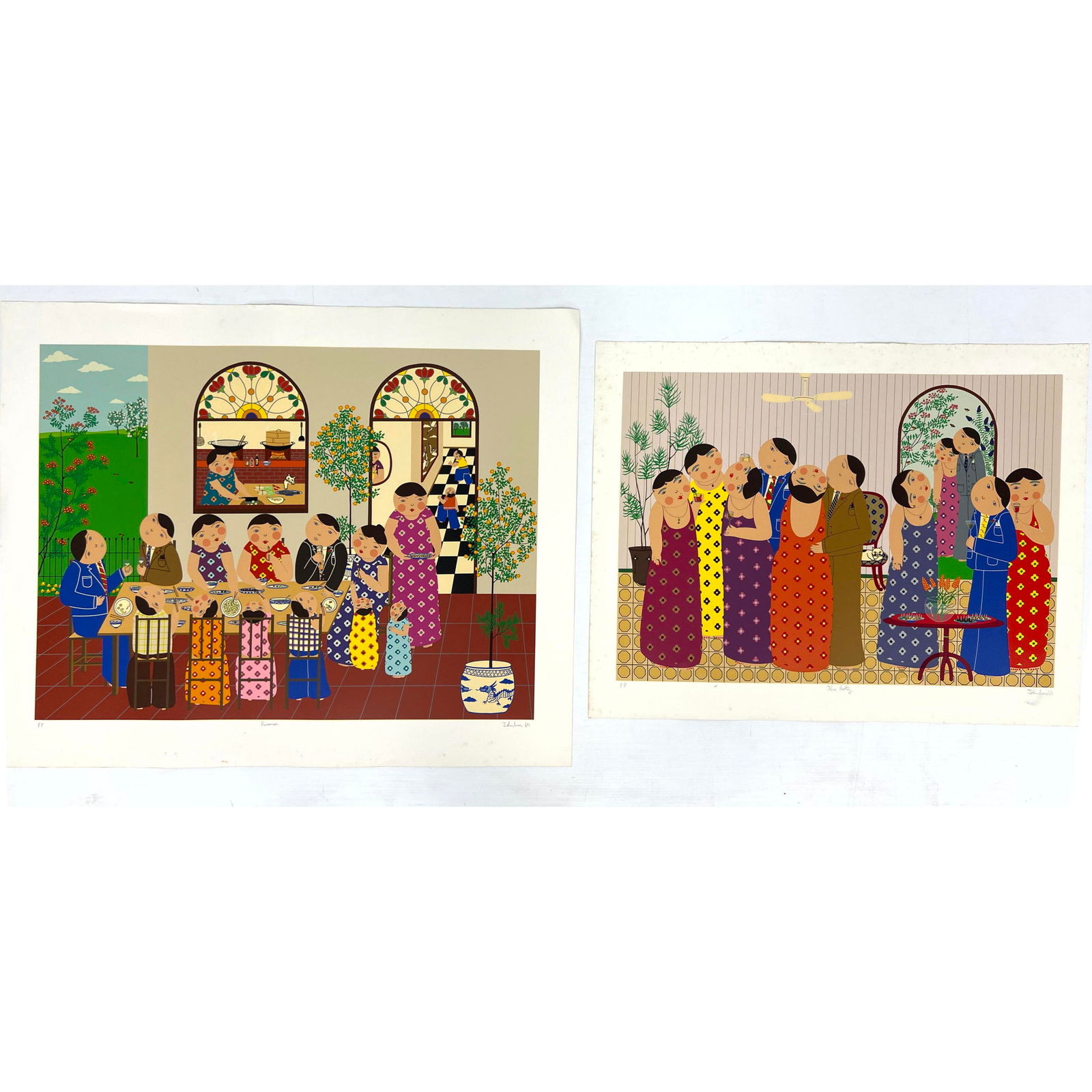 2pc JOHN LIM Signed Lithograph Prints. (1 of 11)