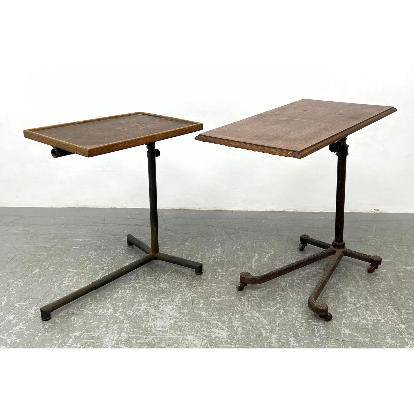 2pcs Vintage Work Tables with Iron Bases. Carters Invalid Tables. (1 of 20)