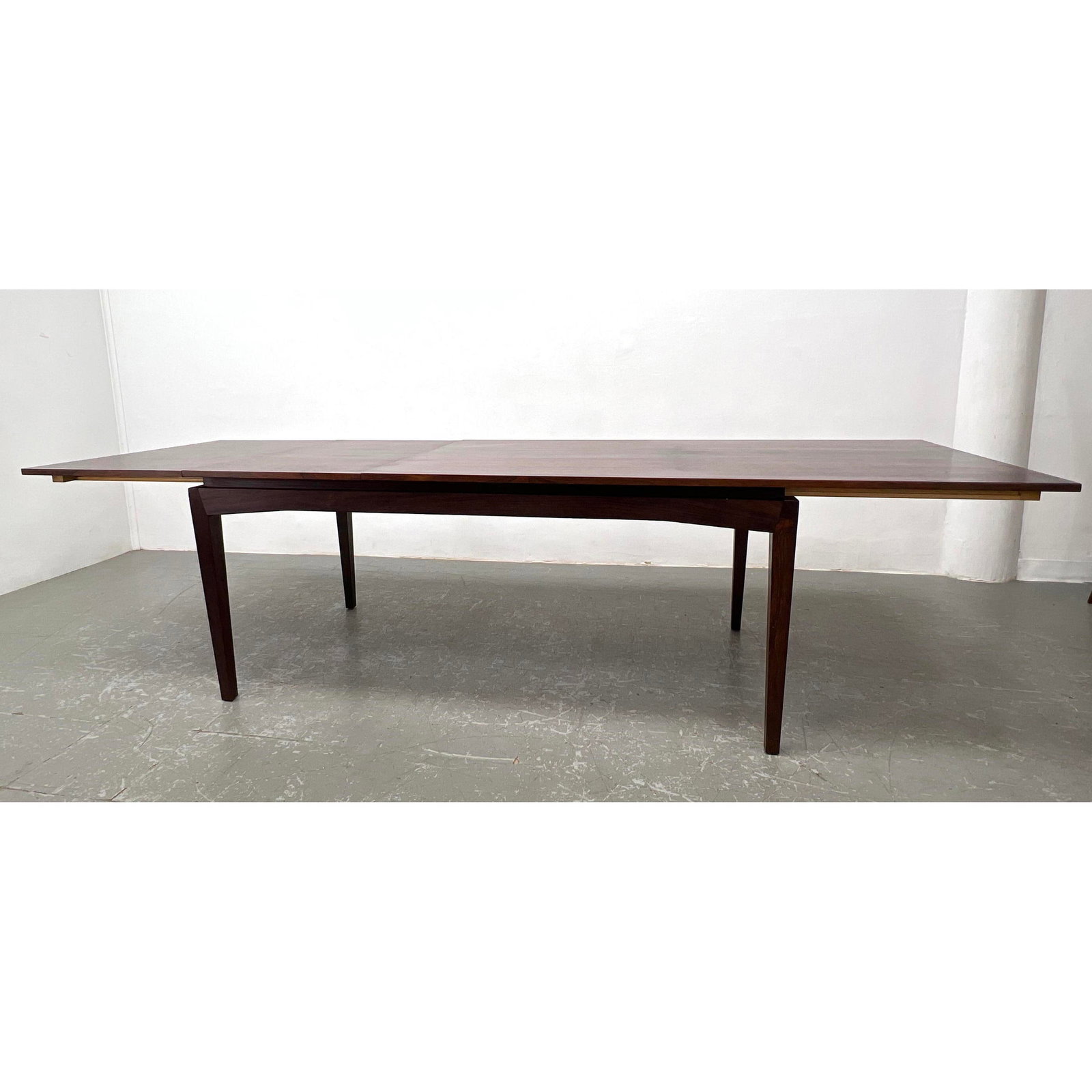Rosewood Modernist Dining Table. Nicely Grained Cantilever Top. (1 of 11)