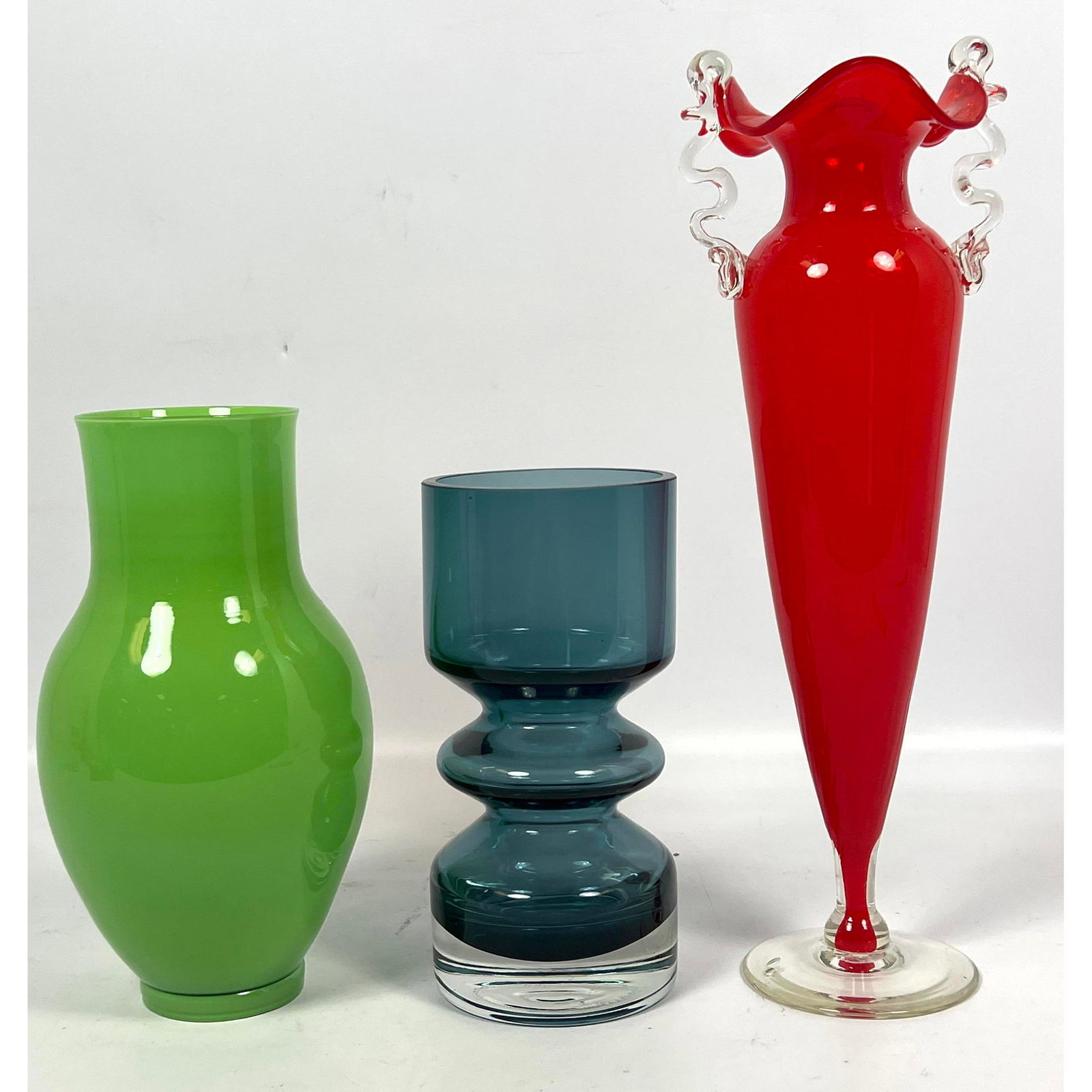 3pcs Art Glass Vases. Colorful. (1 of 14)
