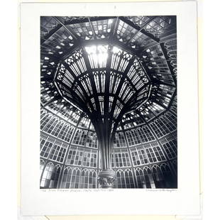 CLARENCE JOHN LAUGHLIN Photograph. Iron Flower Old LA State capital. Print 8. 1973. Architectural Ir: CLARENCE JOHN LAUGHLIN Photograph. Iron Flower Old LA State capital. Print 8. 1973. Architectural Iron and Leaded Glass Image. Dimensions: Frame Height: 17 inches, Frame Width: 14 inches. - Image Size