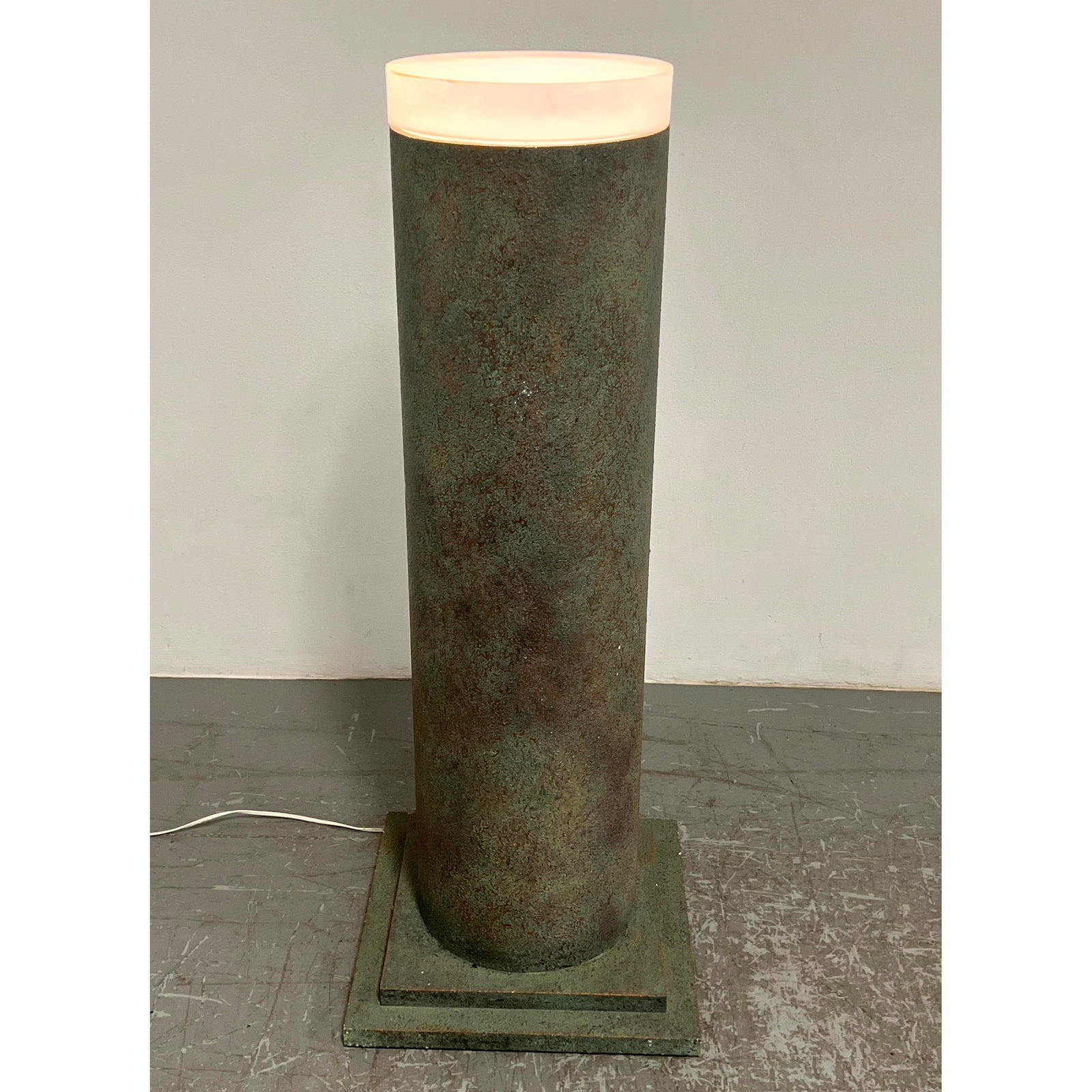 Decorator Lighted Pedestal Column with Frosted Thick Lucite Top. Textured finish. (1 of 12)