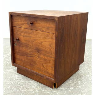 Richard Artschwager Nightstand No key included. Unlocked . Missing legs.: Richard Artschwager Nightstand No key included. Unlocked . Missing legs. Dimensions: Height: 20.5 inches, Width: 17.75 inches, Depth: 18 inches. --- - - We offer curbside delivery to NYC, Manhattan, C