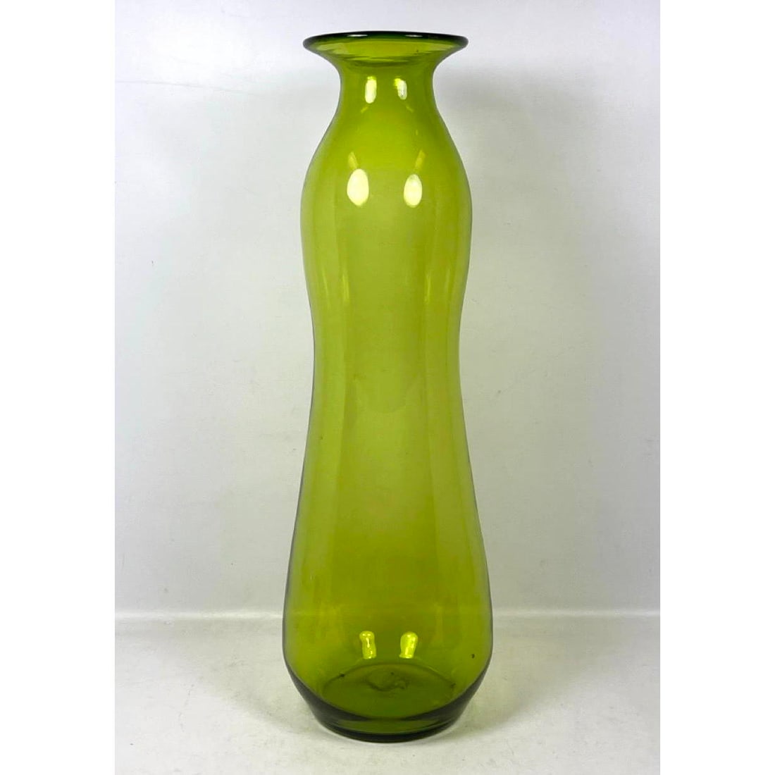 Large Blenko Green Glass Floor Vase. Flared top. (1 of 9)