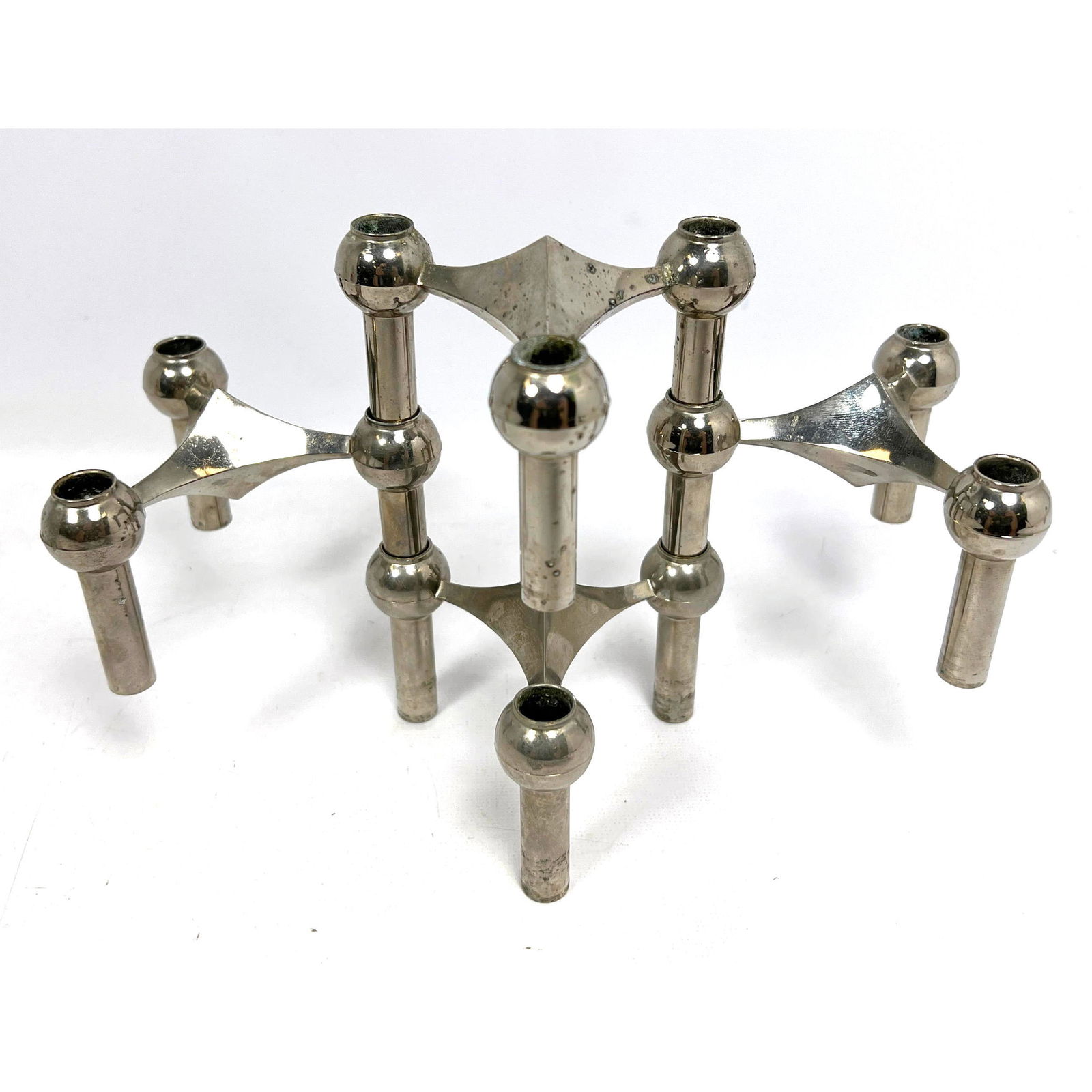 Mid Century Modern German Nagel Candelabra Taper Candle Holders. Each is 2.25 x 4 Candlestick. (1 of 8)