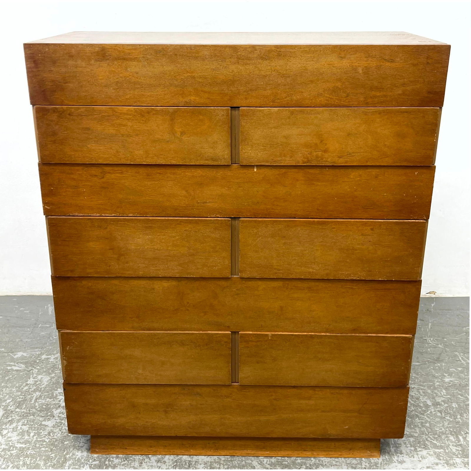 Singer and sons Gio Ponti attributed tall chest. Unmarked. With numbers on back M898 topaz. (1 of 12)