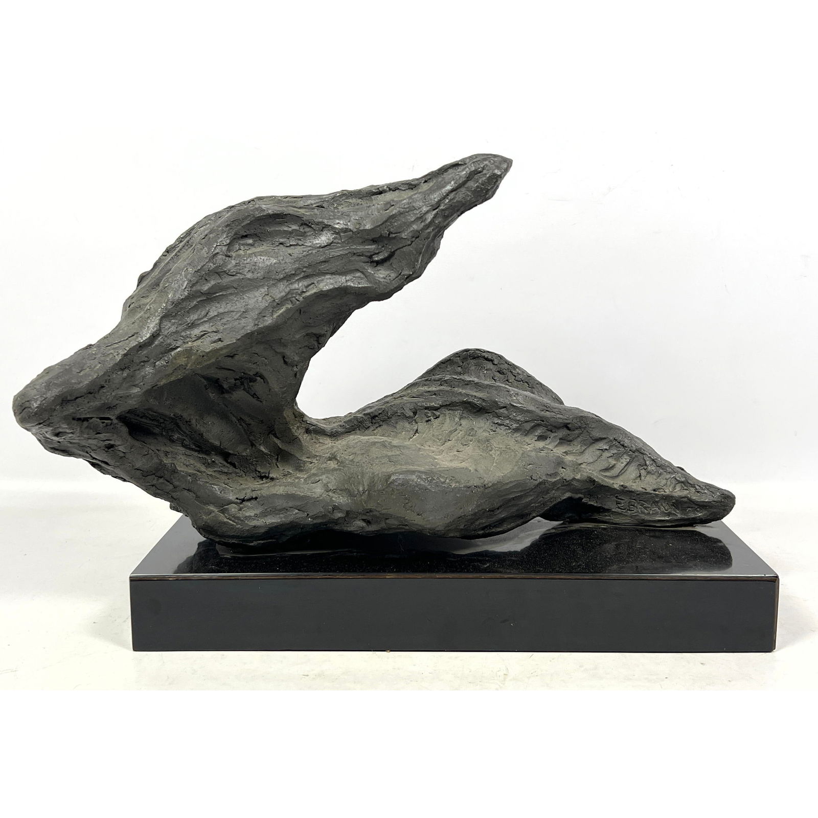 E BRAUN Plaster composite Modernist Abstract Sculpture. Signed and dated. (1 of 10)