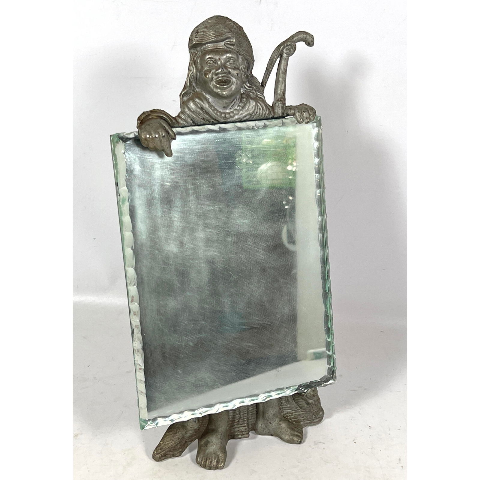 Antique Dresser Mirror. Africana Tribal Table Mirror Signed Rogers Silver Plate Co (1 of 6)