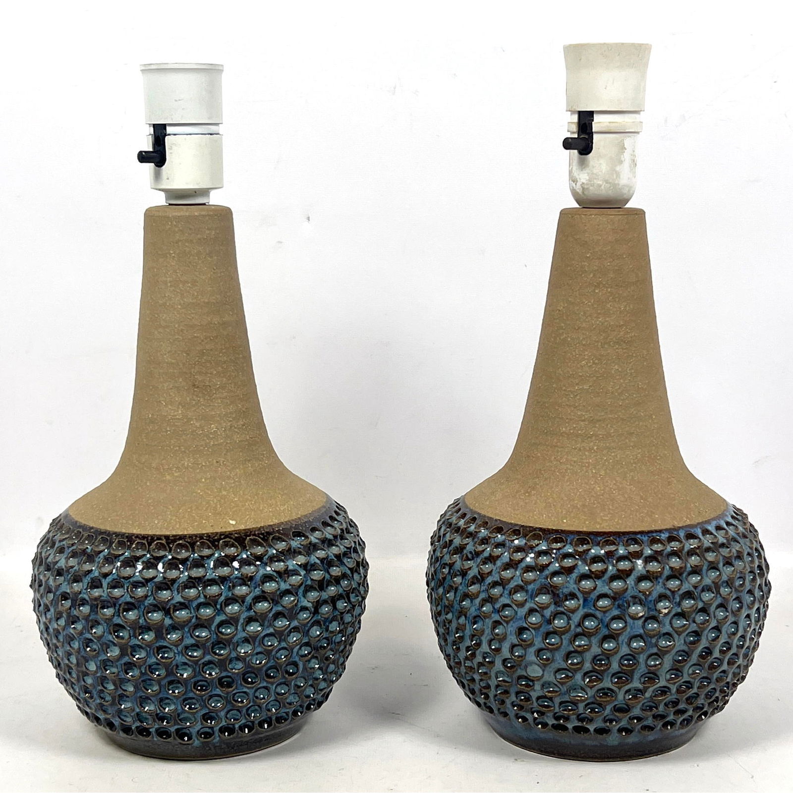 Pair Danish Modern Soholm Pottery Table Lamps signed. (1 of 10)