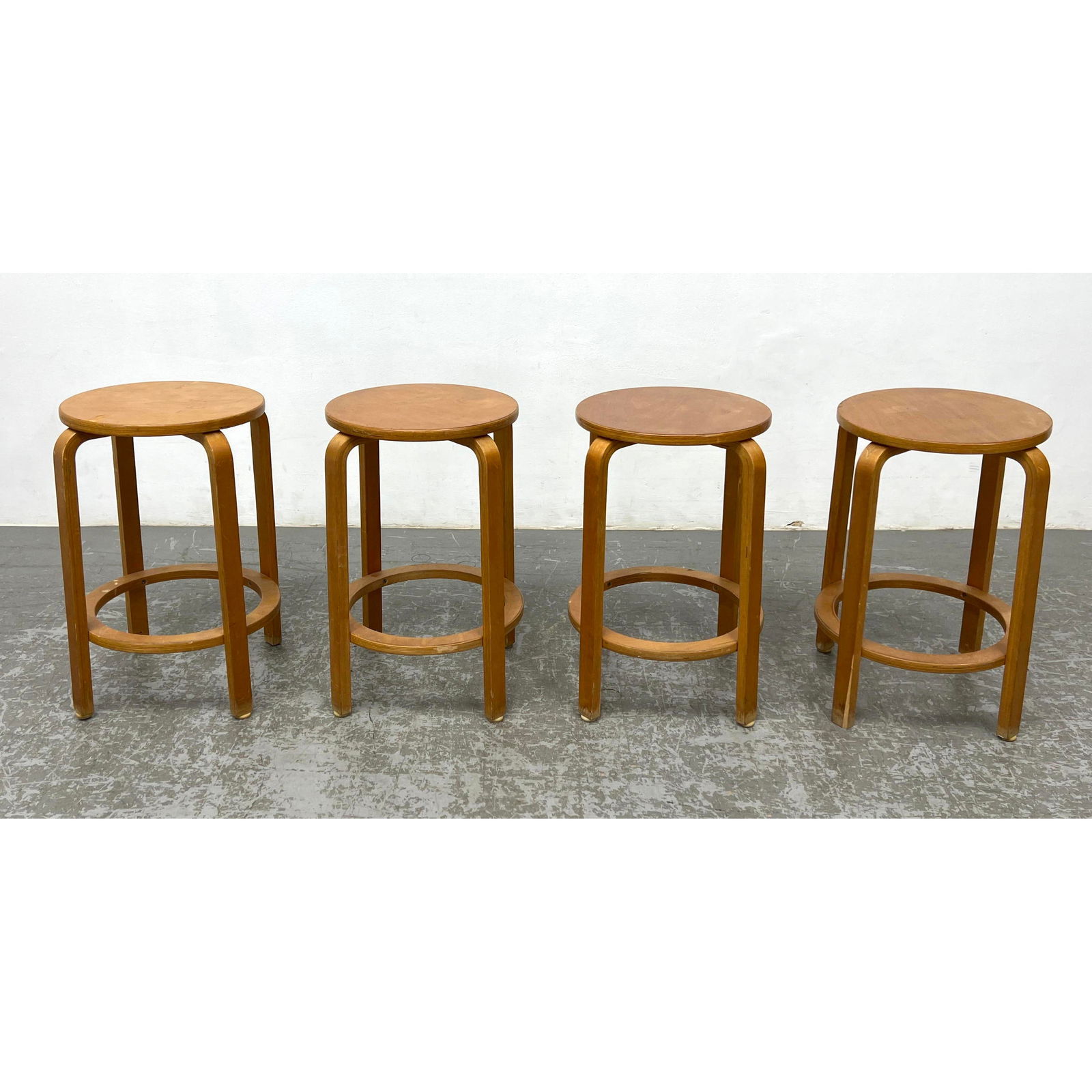 Set 4 Alvar Aalto Bent Leg Tall Stools (1 of 10)