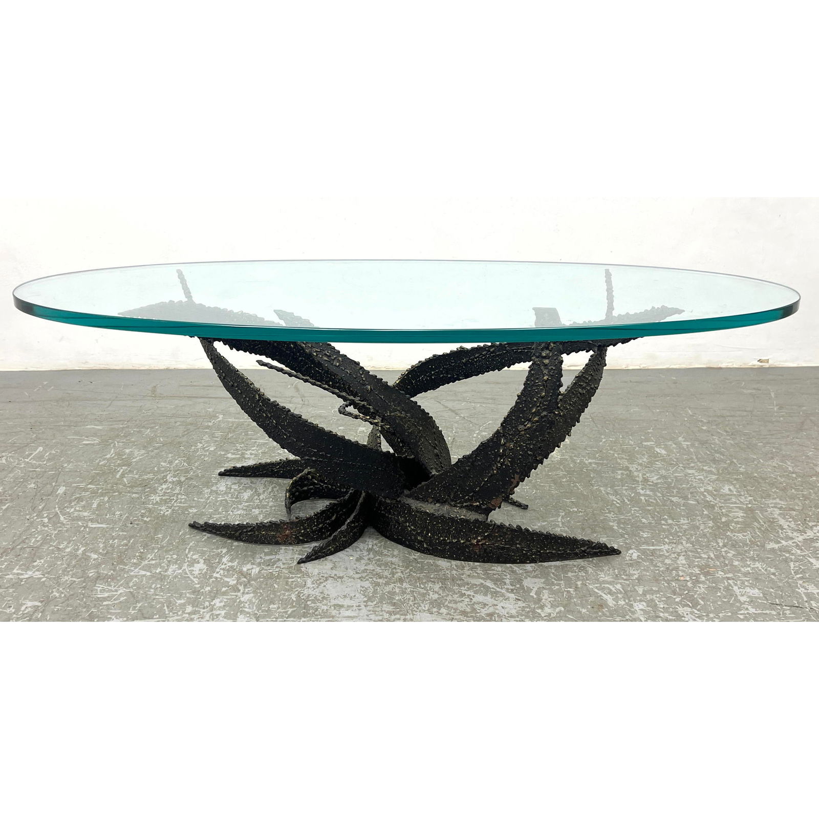 Daniel Gluck Brutalist Coffee Table. Welded steel.: Daniel Gluck Brutalist Coffee Table. Welded steel. Dimensions: Height: 16 inches, Width: 48 inches, Depth: 24 inches. --- - - We offer curbside delivery for most items to NYC, Manhattan, Close Brookly