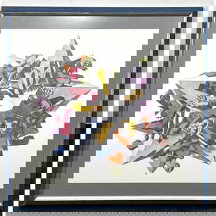 M.C. Escher Gravity Color Lithograph Print.: M.C. Escher Gravity Color Lithograph Print. Dimensions: Frame Height: 27 inches, Frame Width: 26.5 inches. - Image Size: Image Height: 20.5 inches, Image Width: 20.5 inches. --- - - We offer curbside