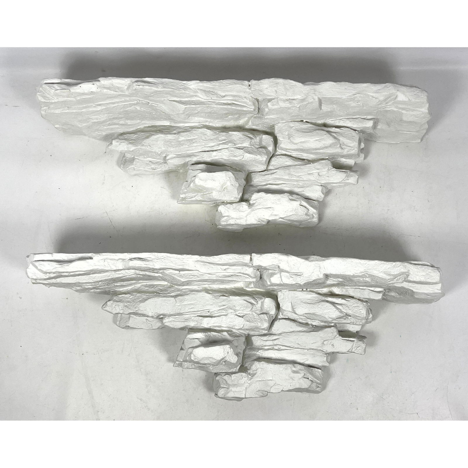 Pr Sirmos style Rock Quarry style Wall Shelves. White Surface Finish. plastic resin. (1 of 12)