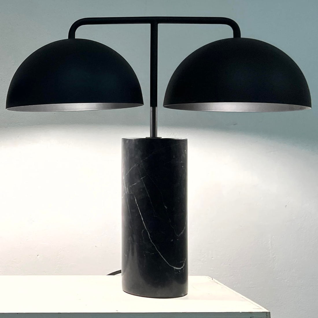 Modernist Double Dome Student Lamp. Marble base. (1 of 9)