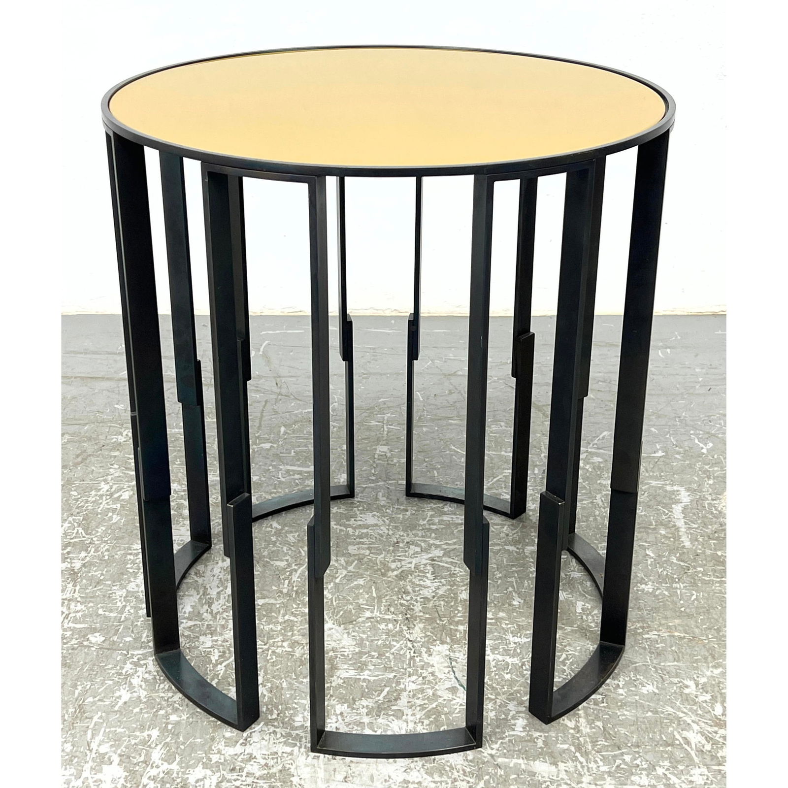 Chelsea Side Table by Troscan. LUXEFORM. Round Top on Decorative iron column base. Heavy constructio (1 of 7)