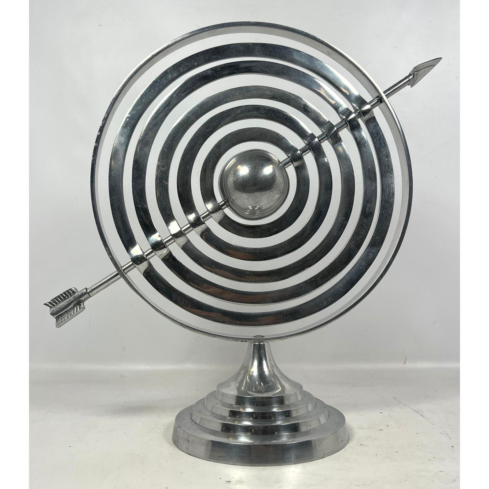 Contemporary aluminum Armillary. Table top sculpture. Light weight. (1 of 10)