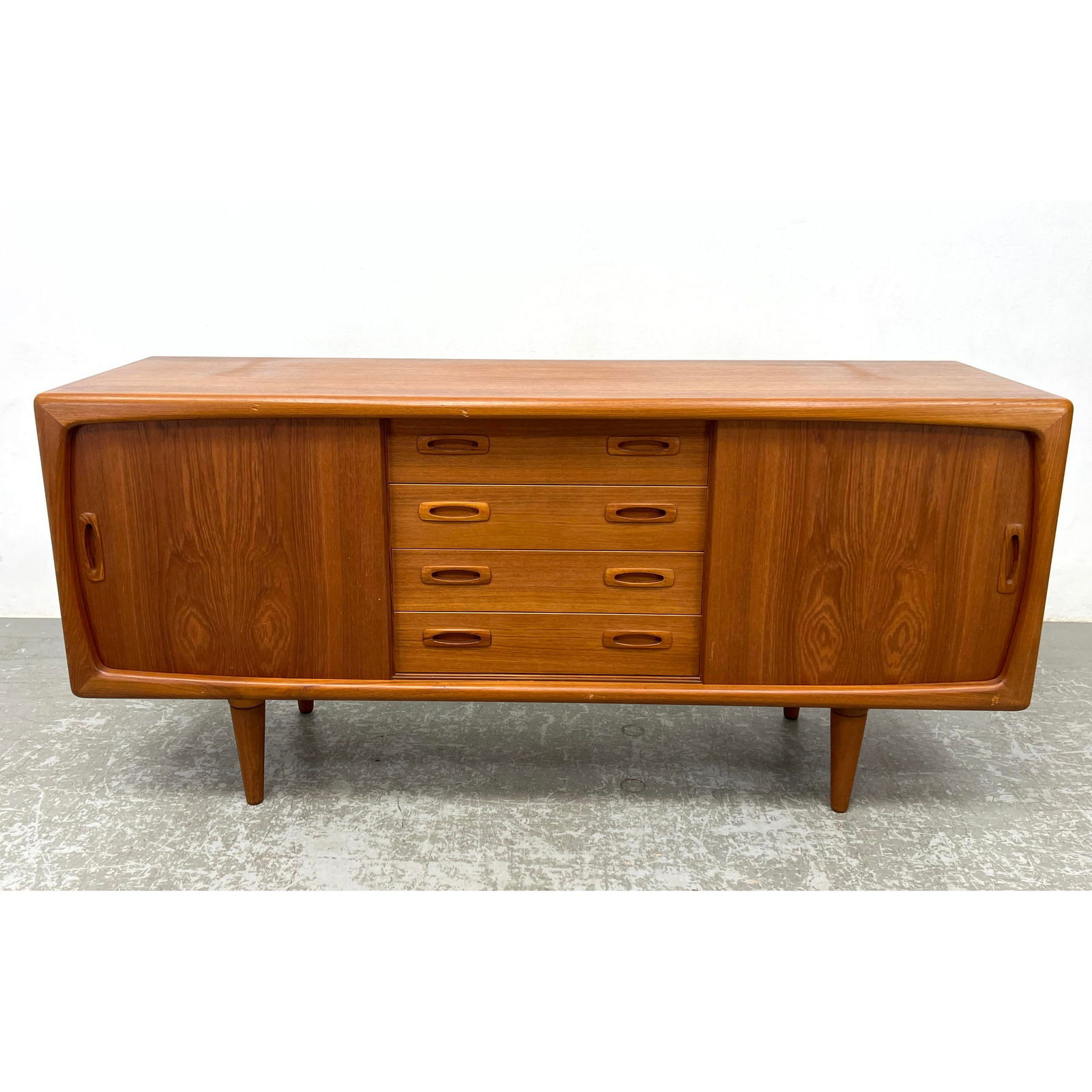Danish Modern Denmark H.P. Hansen Teak Credenza. Sideboard. Marked. (1 of 13)