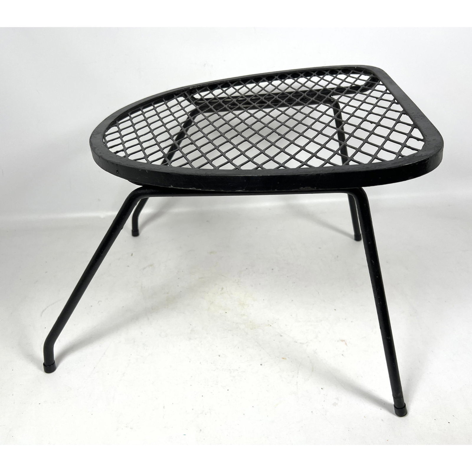 Salterini Style ottoman Foot rest.: Salterini Style ottoman Foot rest. Dimensions: Height: 14 inches, Width: 29 inches, Depth: 25 inches. - Additional Dimensions: Metal H: 14 inches, W: 18.5 inches, D: 18 inches --- - - We offer curbsid