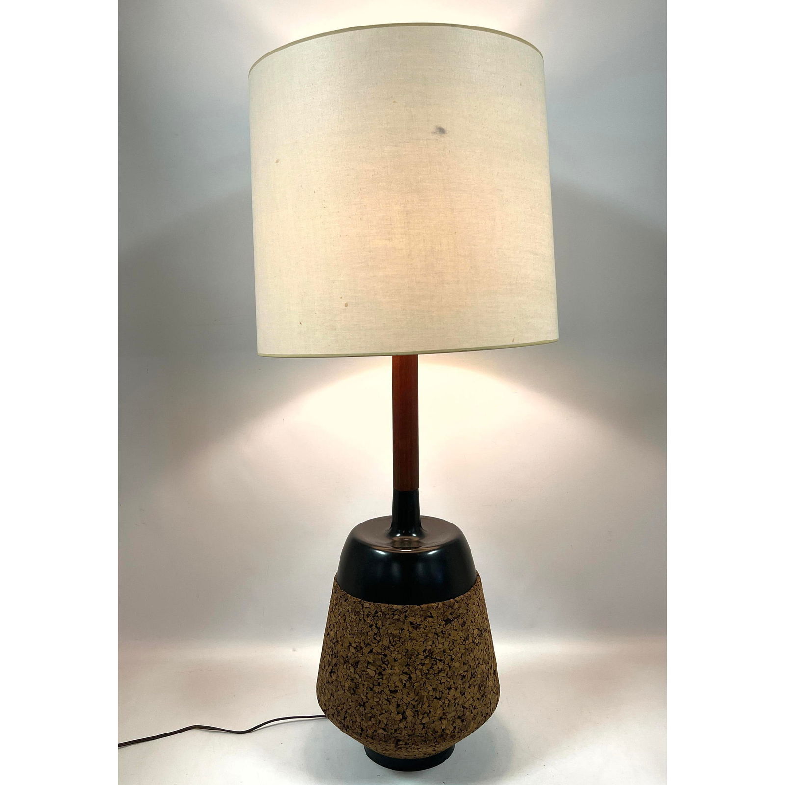 Laurel Cork Ceramic and Wood Mid Century Modern Table Lamp (1 of 13)