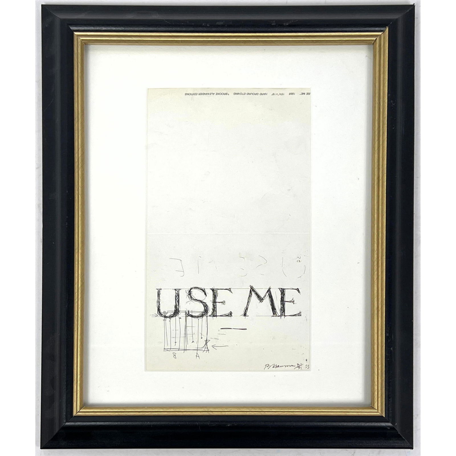 Bruce Nauman 1988 Offset lithograph flier. USE ME. Brook Alexander editions. (1 of 7)
