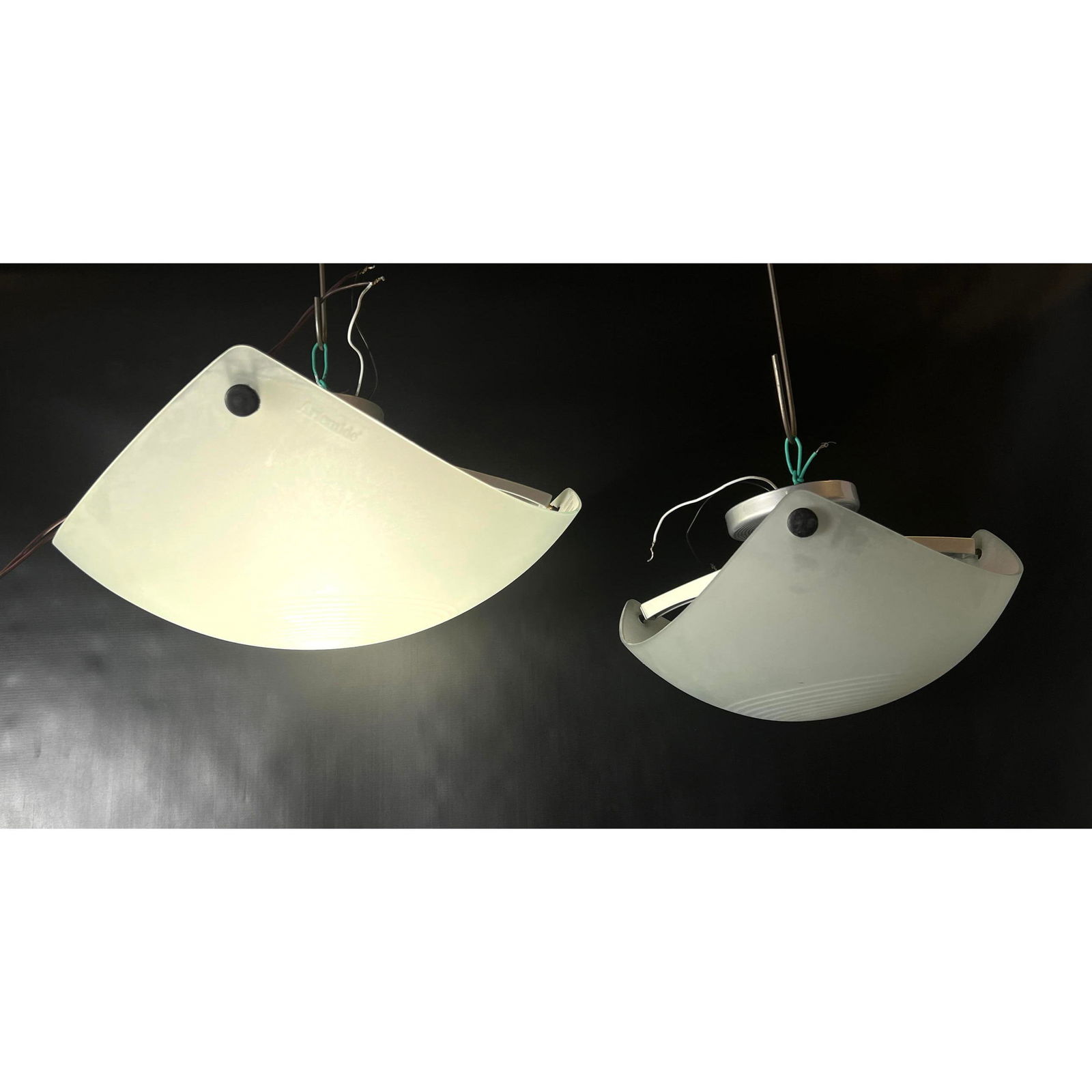 2Pc Ernesto Gismondi Ceiling Lights for Artemide, One Larger, 1980's (1 of 12)