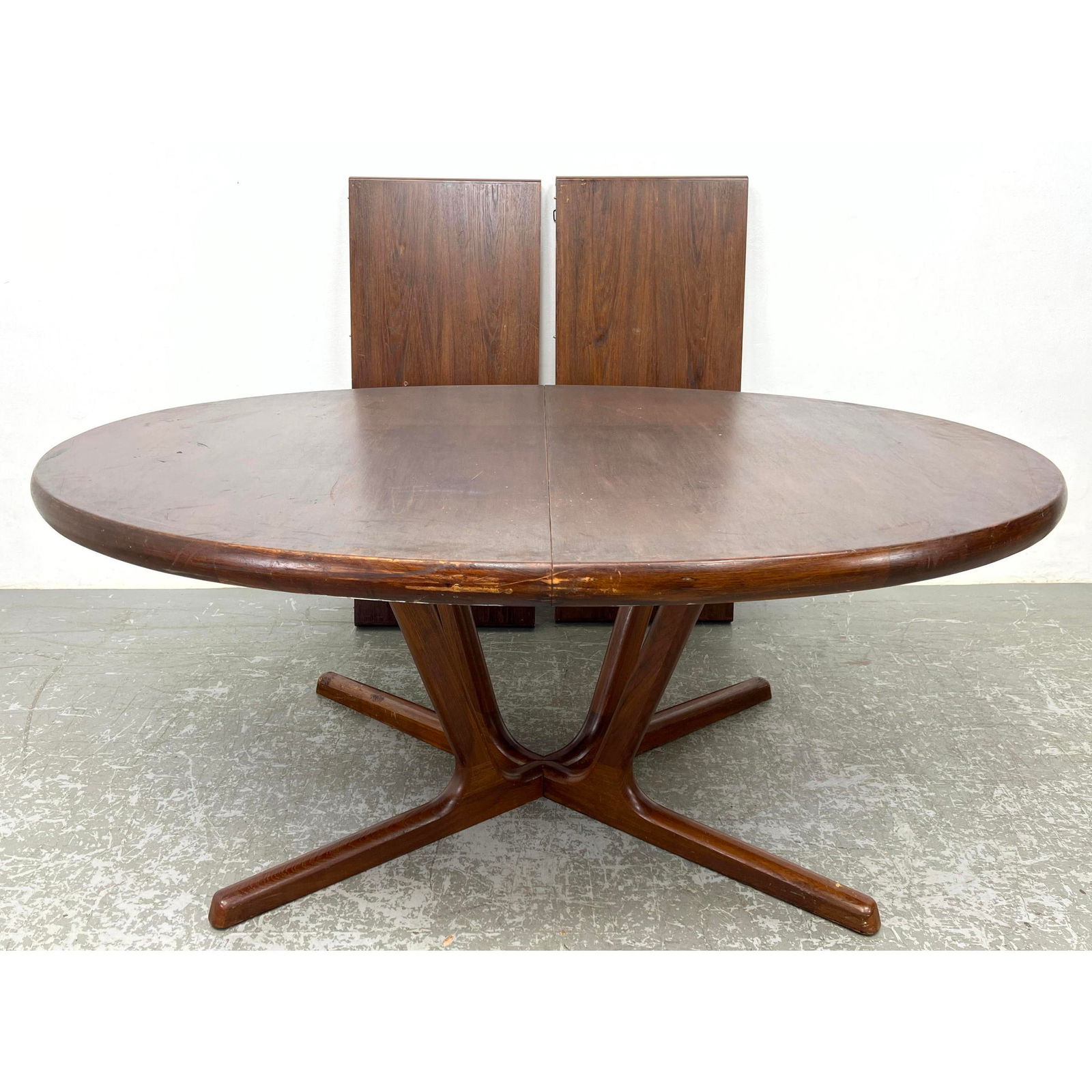 Interform Collection Denmark Danish Modern Teak Oval Form Dining Table with Two Leaves (1 of 13)