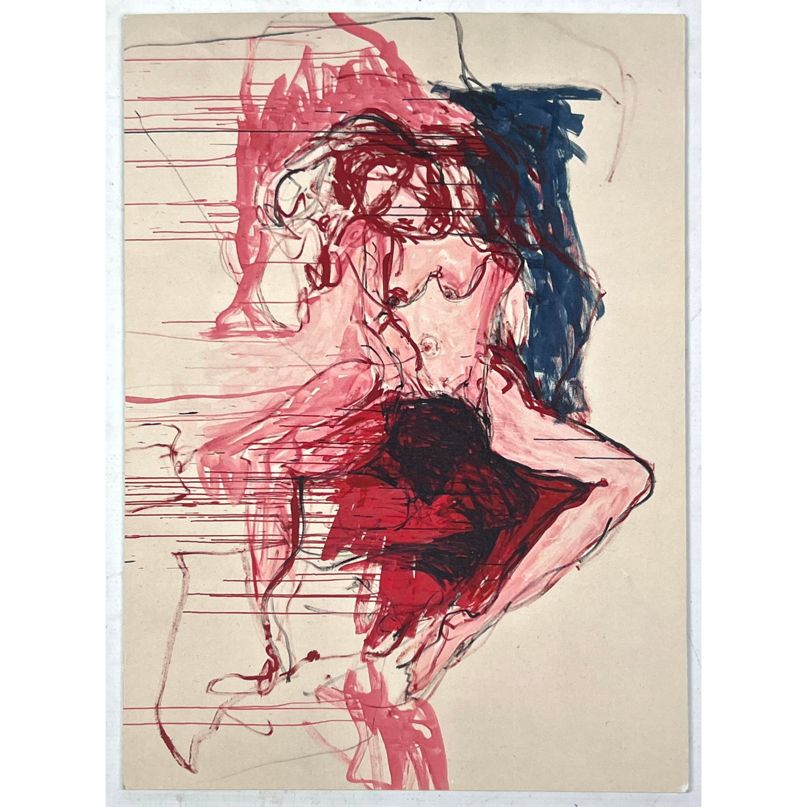 Tracy Emin lovers grave, offset lithograph on hard stock cardboard. Hand signed.: Tracy Emin lovers grave, offset lithograph on hard stock cardboard. Hand signed. Dimensions: Height: 8.25 inches, Width: 6 inches. --- US Packing and Shipping charge: $20 Plus insurance at a rate of $