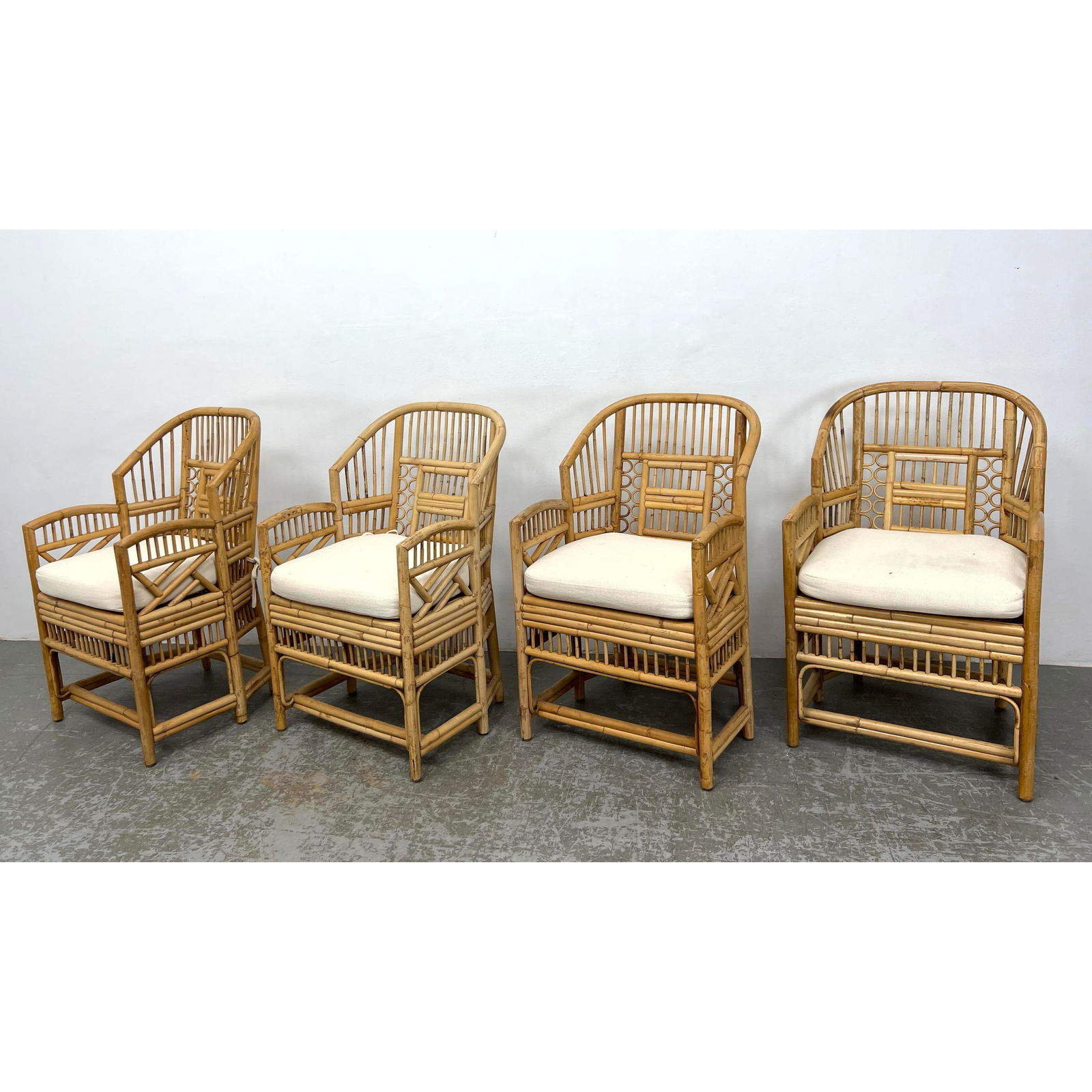 Set 4 Brighton Pavilion style Rattan Chairs. Decorative Bamboo and Rattan Frames with Caned Seats an (1 of 18)