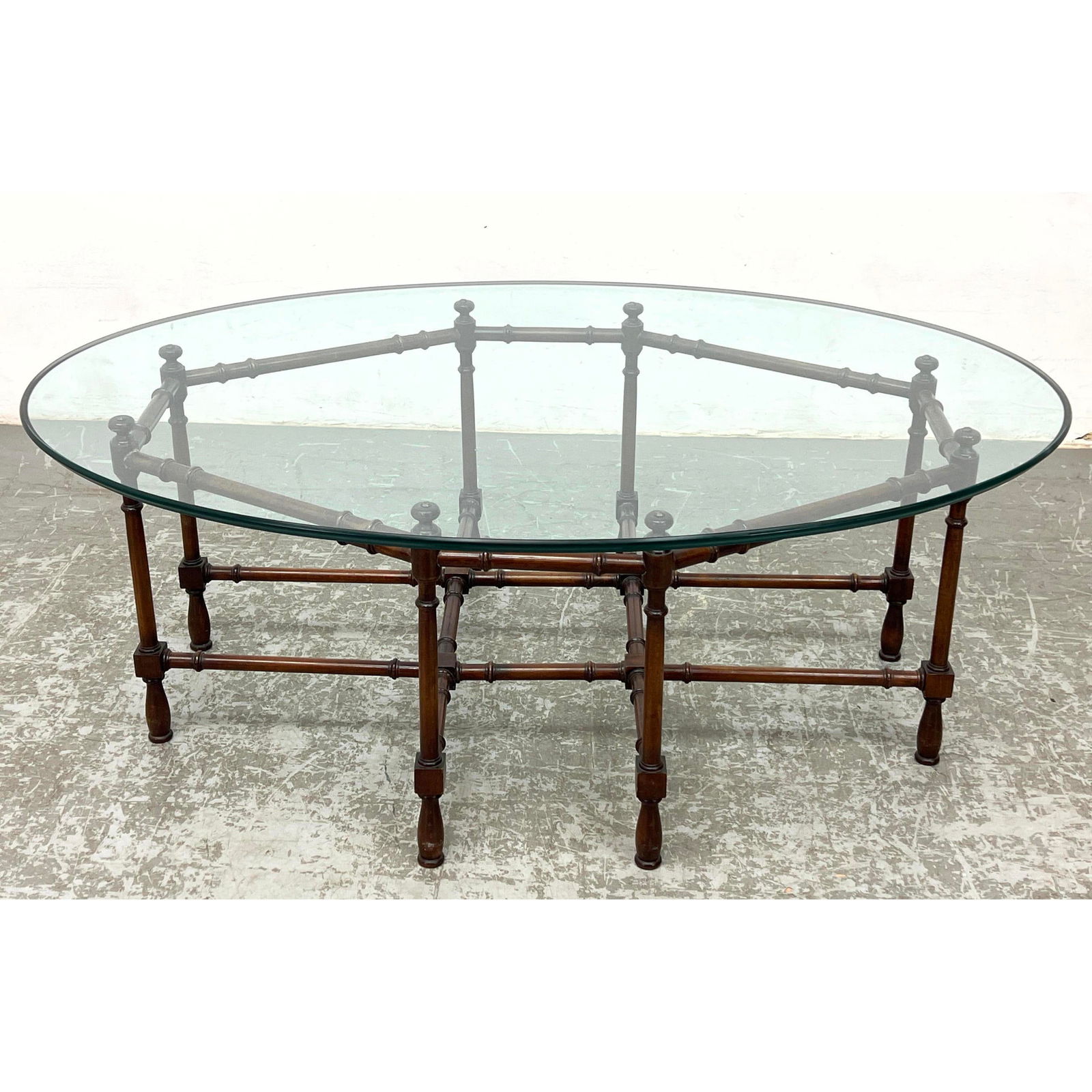 Kittinger style Faux bamboo coffee table. (1 of 9)