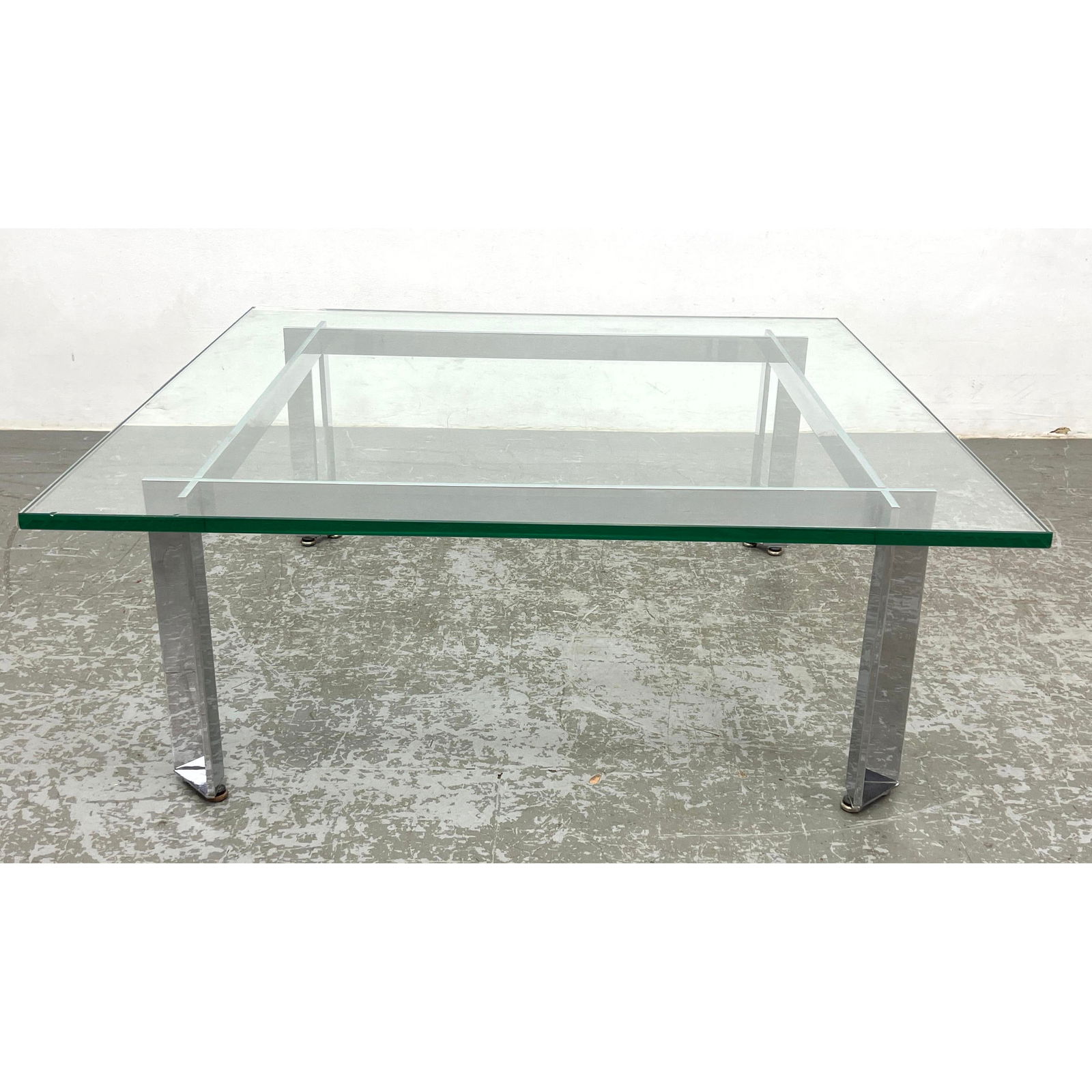 Tri Mark Coffee Table designed by James Howell.  Steel and Glass. (1 of 11)