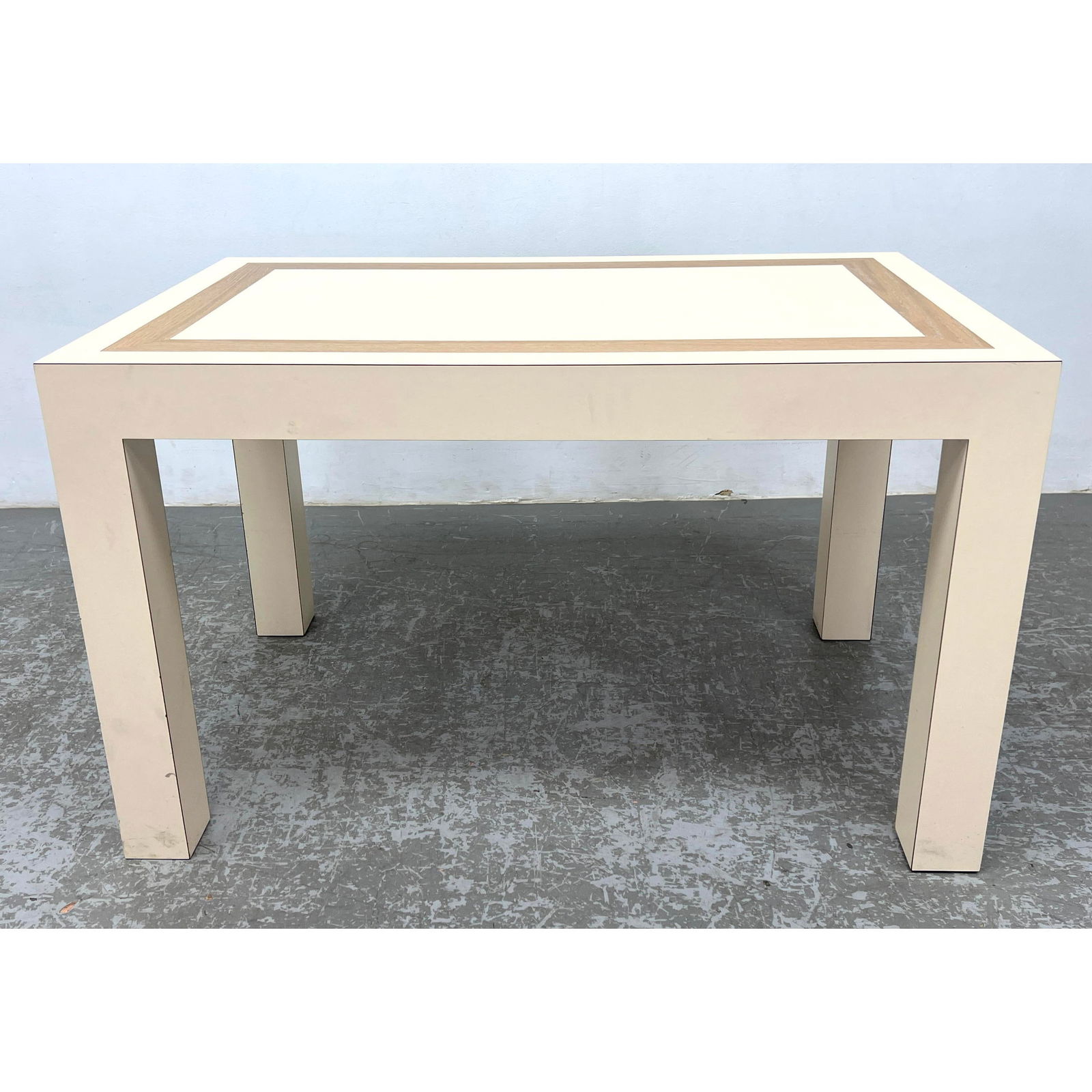 Oak inlay parsons dinning table, Laminate construction. Modernist design. (1 of 8)