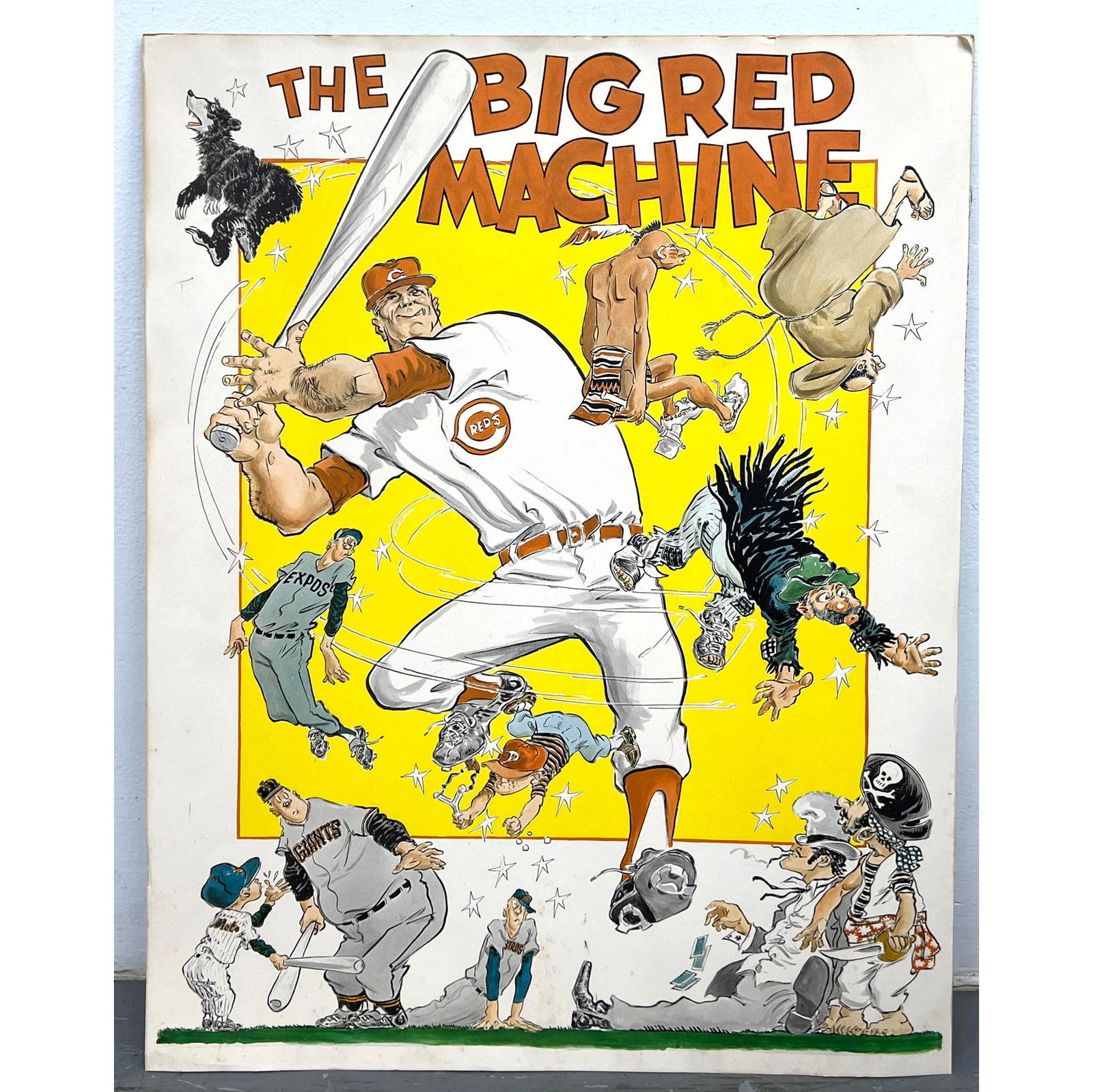 The Big Red Machine Cincinnati Reds Poster. Batter taking out the Pirates, Astros, Expos, etc. Unf (1 of 9)