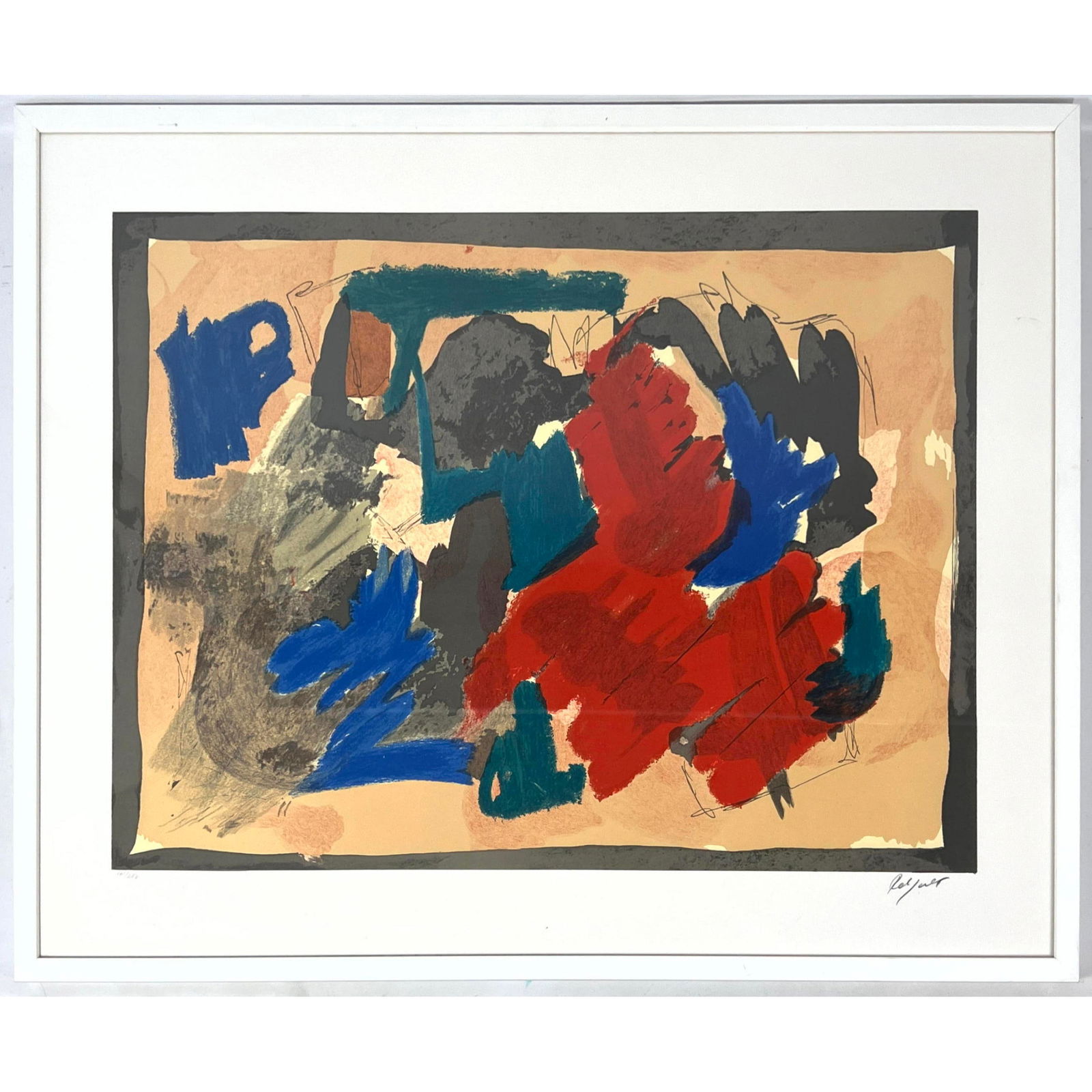 Robert Jacobsen. Abstract Danish Modern. 161/250. Framed Signed and Numbered Lithograph Print (1 of 10)