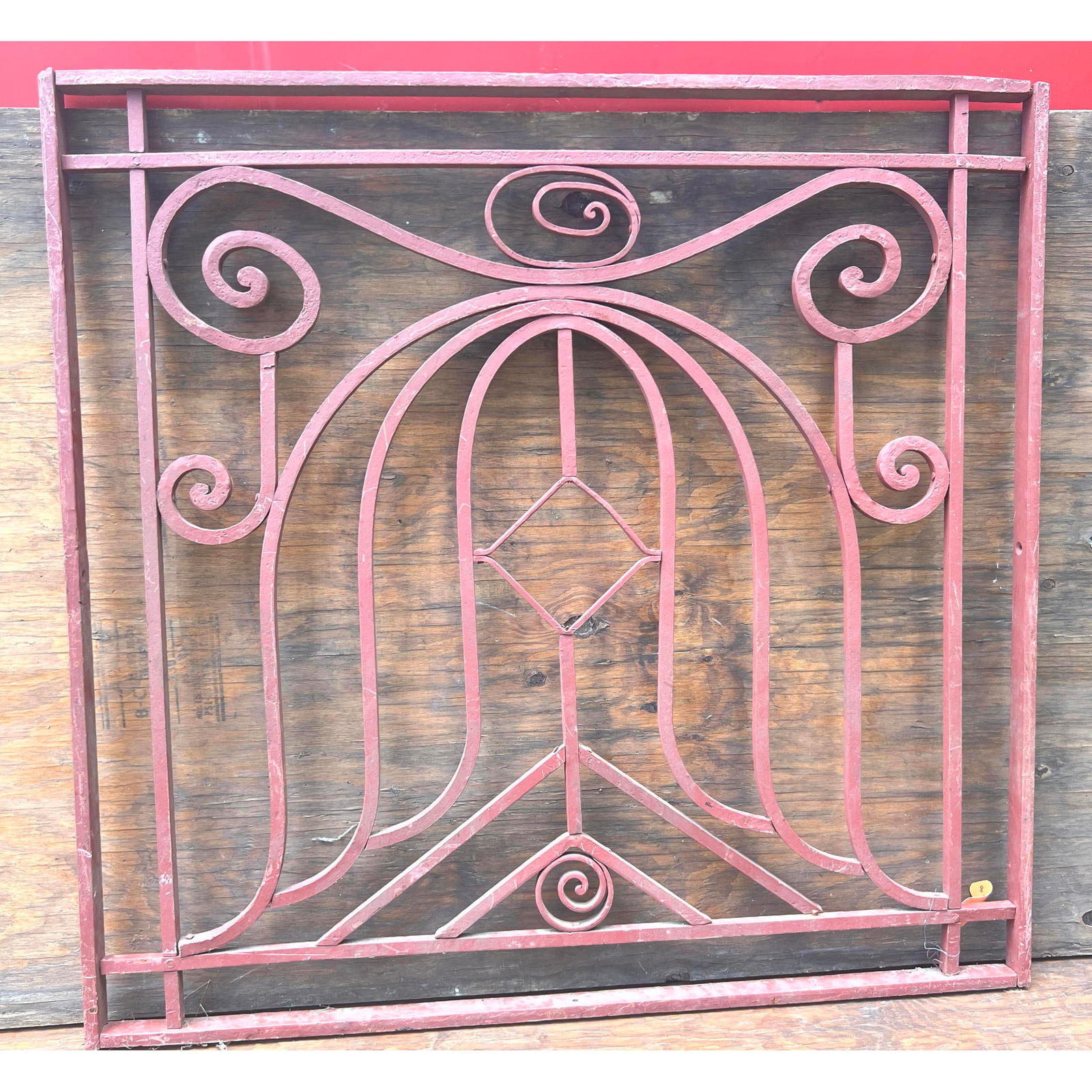 Very Heavy French Deco Vintage Iron Grate Grill. Arched Design with Scrolls. OR Tulip Design. Garden (1 of 4)