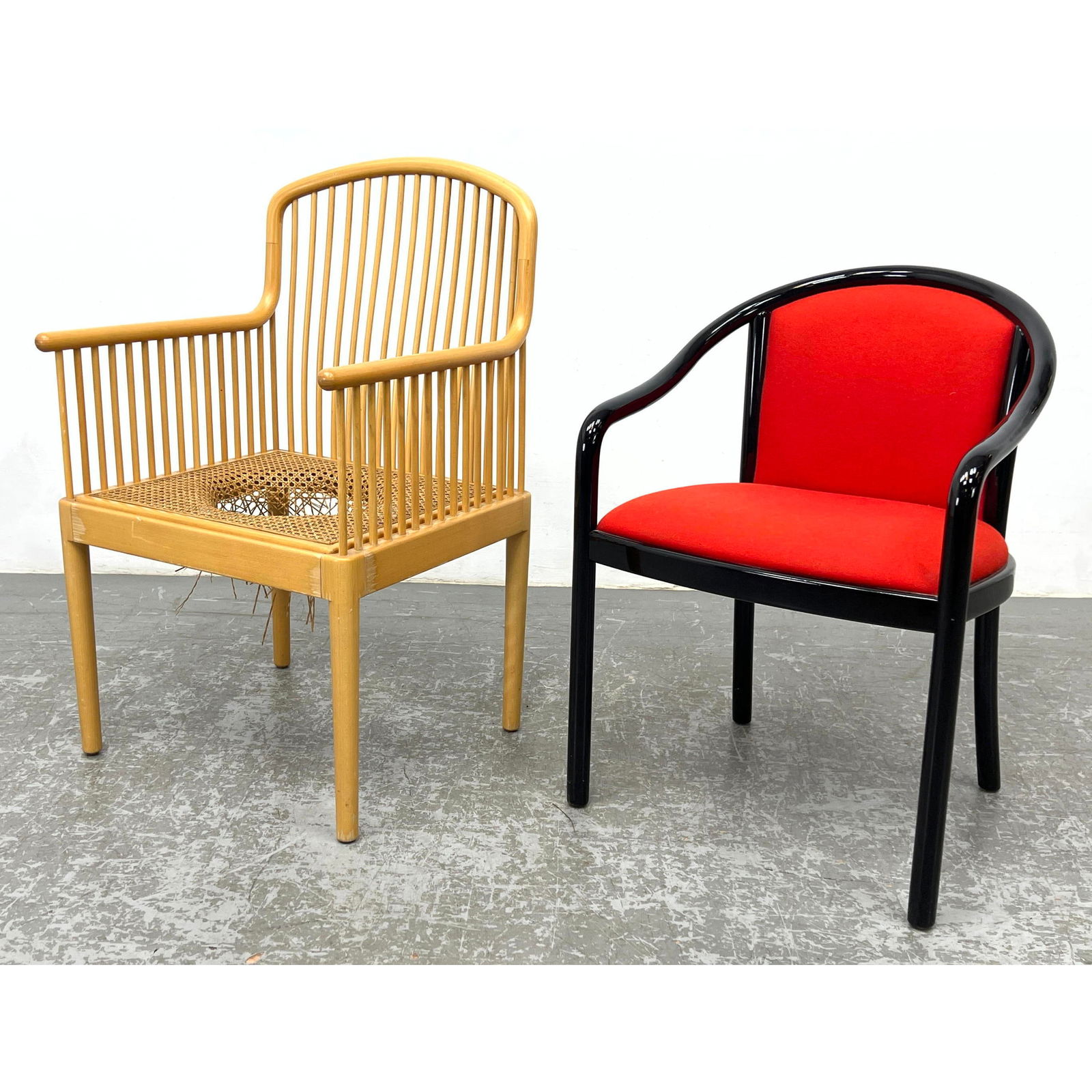 2pcs  David Allen Stendig Andover Arm Chair and Italian Bent Wood Lacquered Armchair (1 of 15)