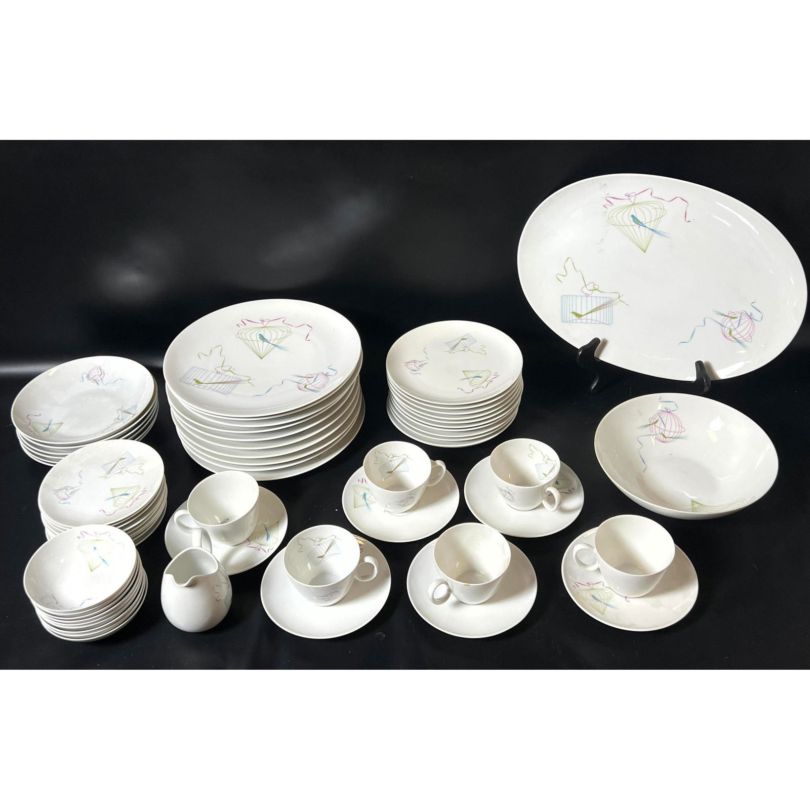 60 pcs Raymond Loewy for Continental China Bird Cage  Porcelain China Dish set. Dishes.- Manufacture (1 of 18)