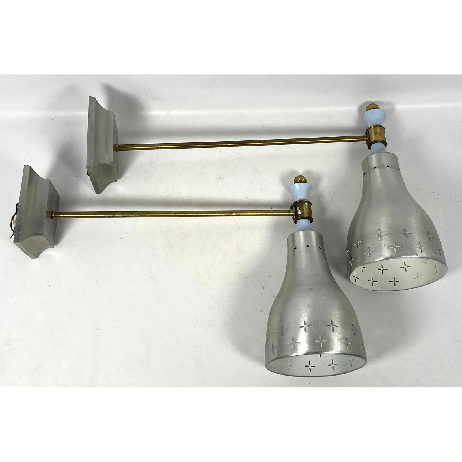 Pair Industrial Style Aluminum Wall Lamps. (1 of 10)