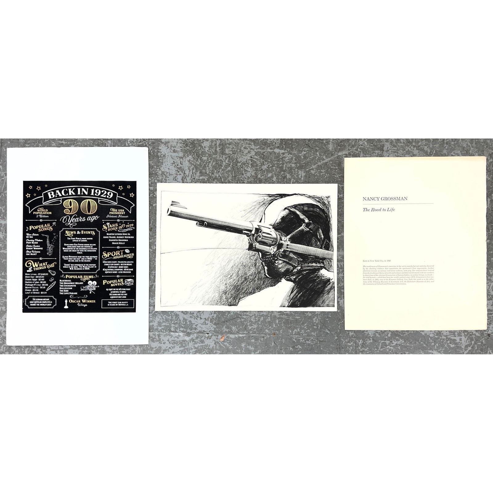 2pcs Unframed Art. Nancy Grossman Surreal Signed and Numbered Print, 1929 nostalgia print. (1 of 11)