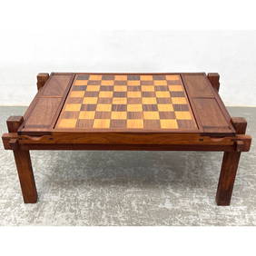 Mid Century Brazilian Sergio Rodrigues Attributed Reversible Top Chess / Checker /Backgammon Game Co (1 of 13)