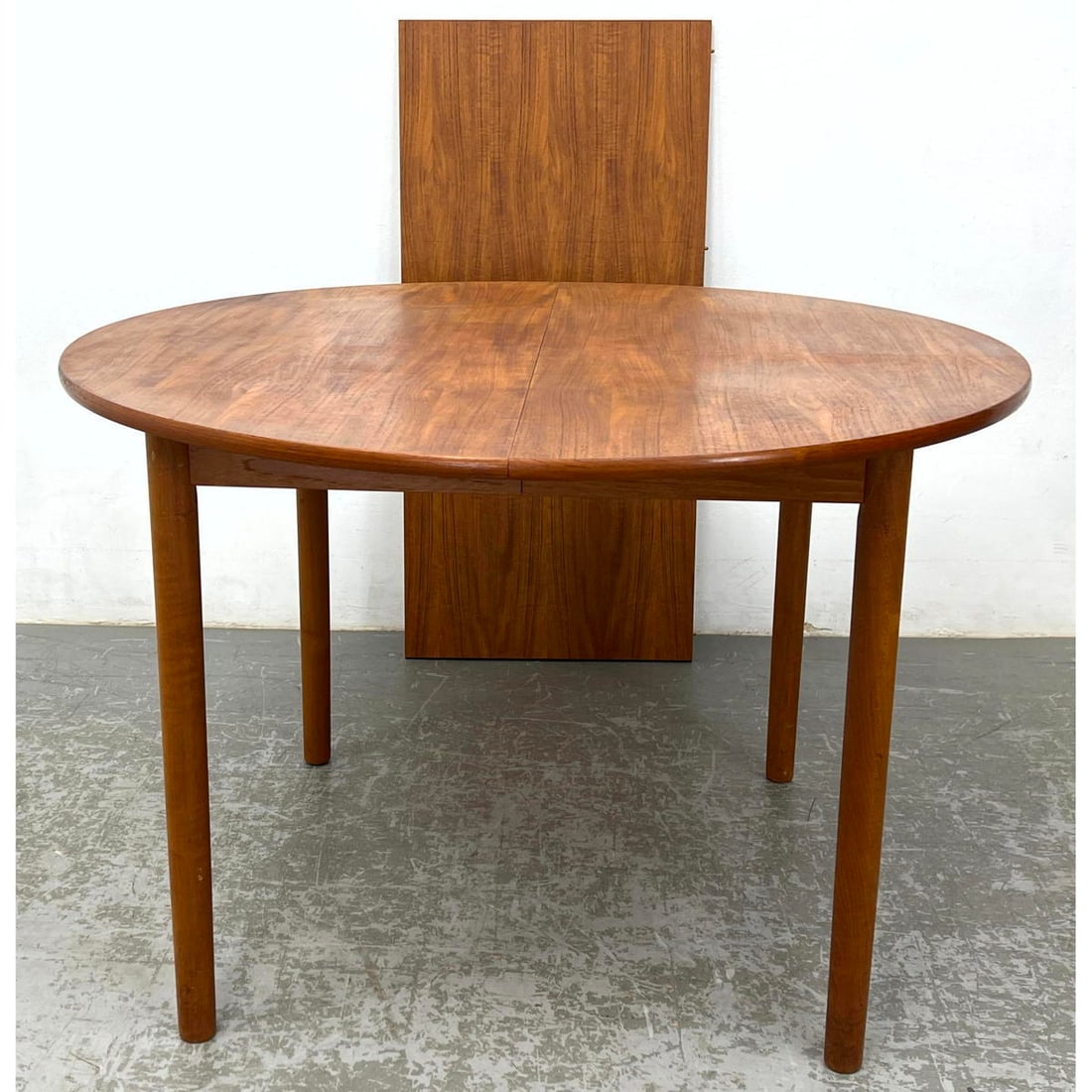 Danish Modern Arne Vodder H. Sigh and Son's Mobelfabrik A/S Teak Dining Table with Leaf. Label (1 of 10)