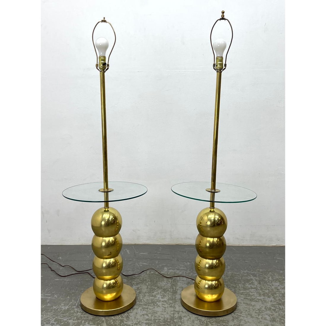 Pair Modernist Lamp Tables. Stacked ball design. (1 of 15)