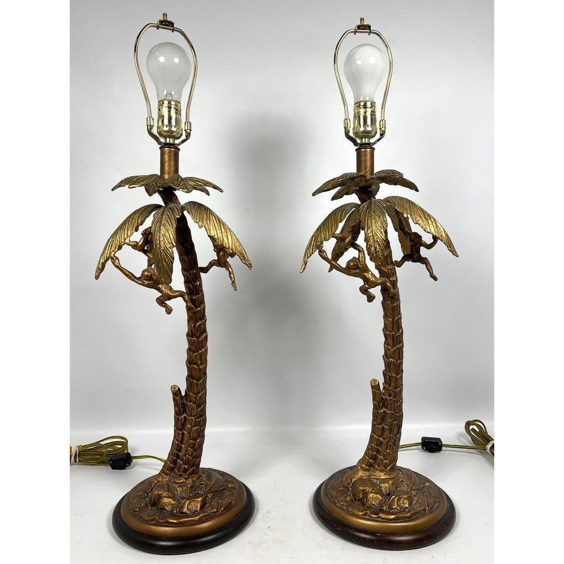 Pair Decorator Metal Palm Tree Table Lamps. Frederick Cooper.: Pair Decorator Metal Palm Tree Table Lamps. Frederick Cooper. Dimensions: Height: 28 inches, Width: 8 inches, Depth: 8 inches. --- US Packing and Shipping charge: In house shipping available. Will be