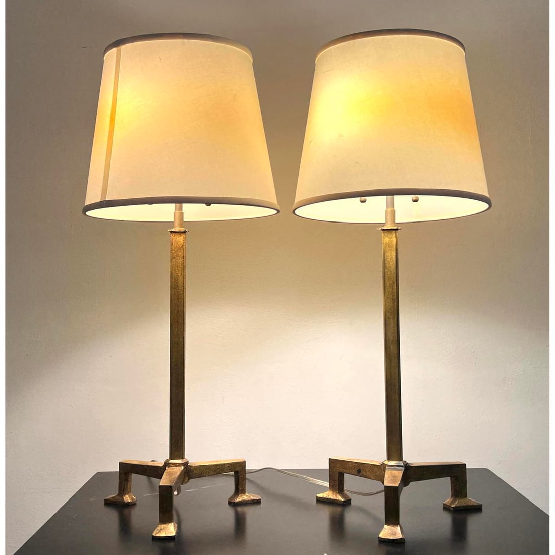 Pair Visual Comfort Gilt Iron Finish Giacometti Style Table Lamps (1 of 10)
