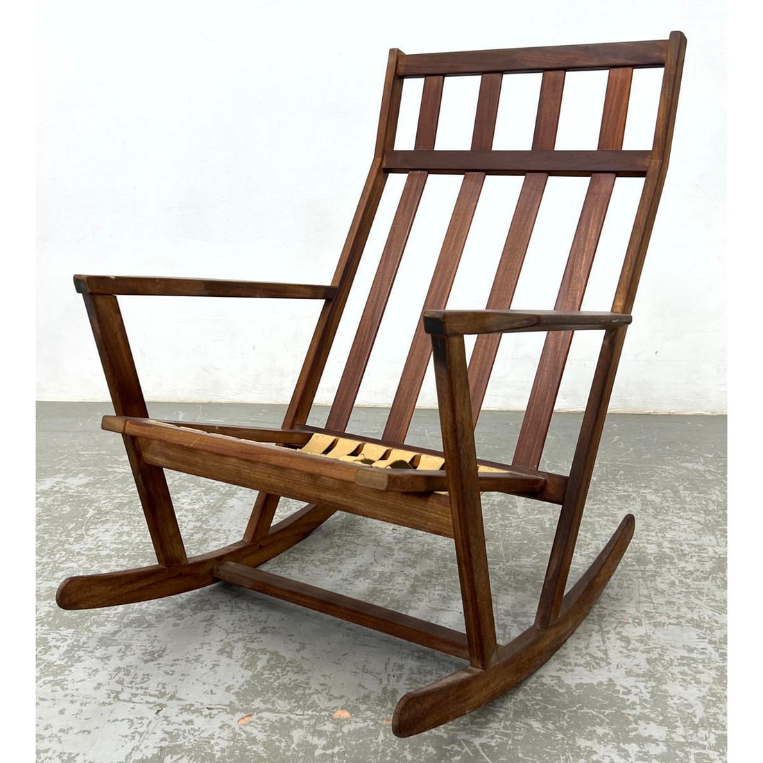 Poul Volther for Frem Rojle. Circa 1960 Rocking Chair, Teak Frame, Signed: Poul Volther for Frem Rojle. Circa 1960 Rocking Chair, Teak Frame, Signed Dimensions: Height: 36 inches, Width: 27.25 inches, Depth: 32 inches. - Seat Height: 15 inches ---